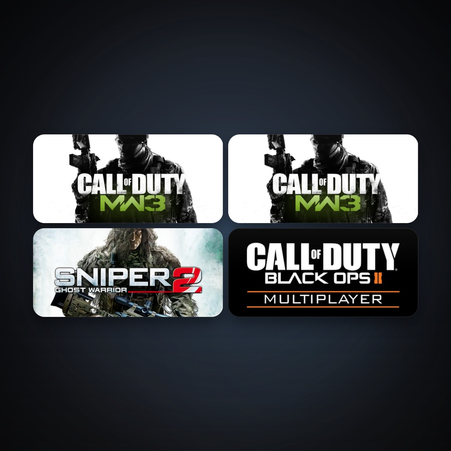 Sniper: Ghost Warrior 2 + Call of Duty: Modern Warfare 3 (2011), 6 games, clean — HabibiAccounts