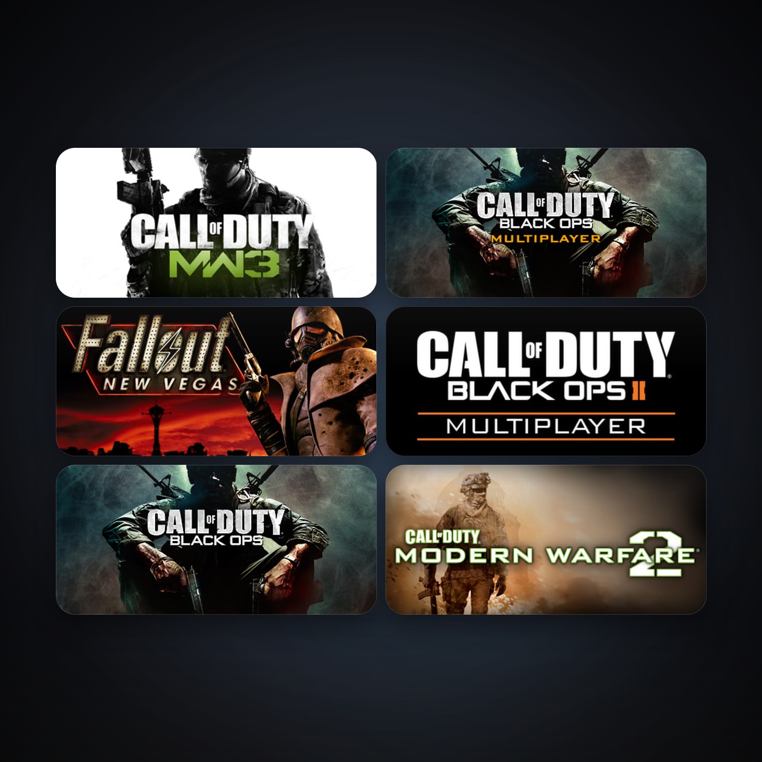 RAGE + Call of Duty: Modern Warfare 2 (2009), 12 games, clean — HabibiAccounts