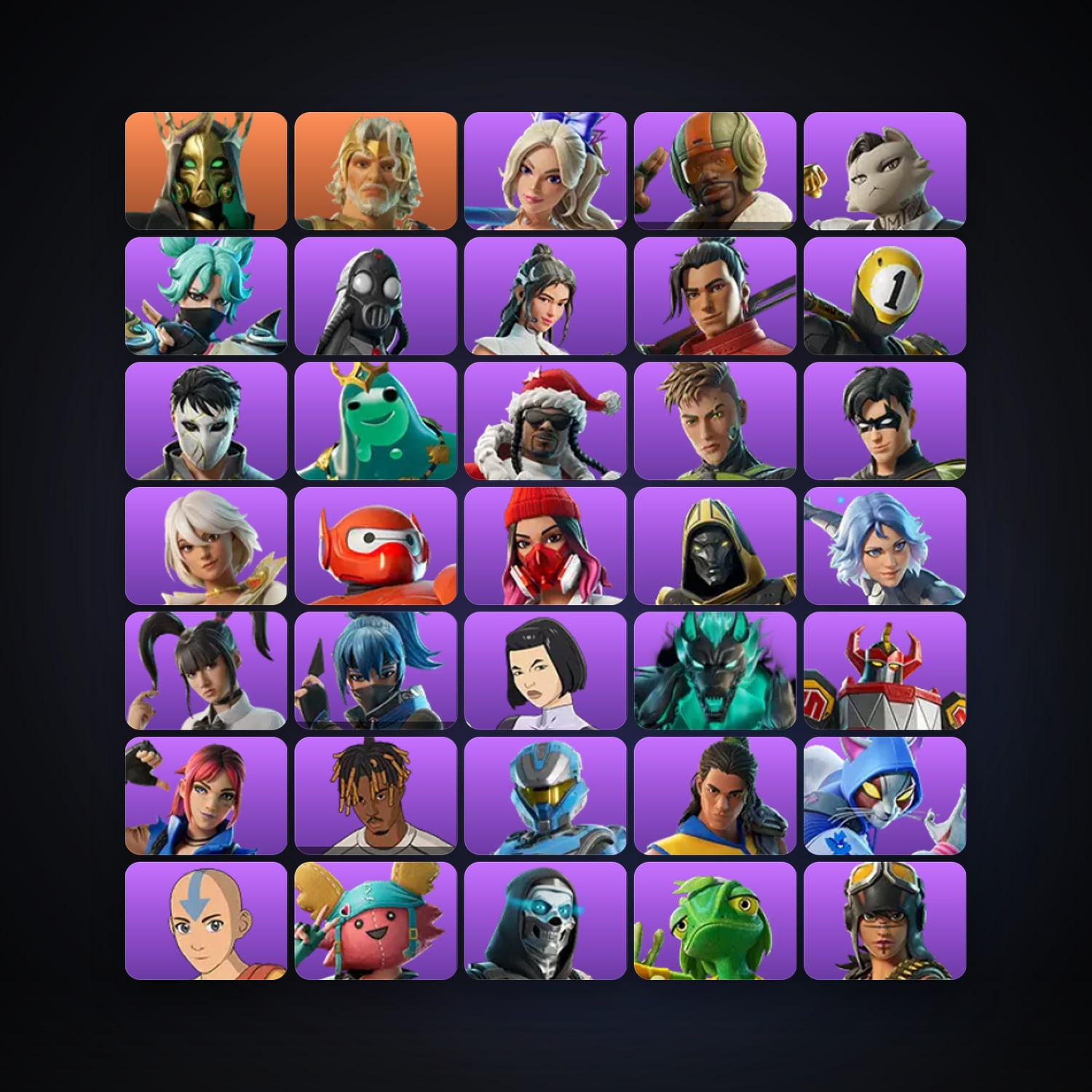 Fortnite locker — 49 skins — 50 V-Bucks — lvl 1796 — HabibiAccounts