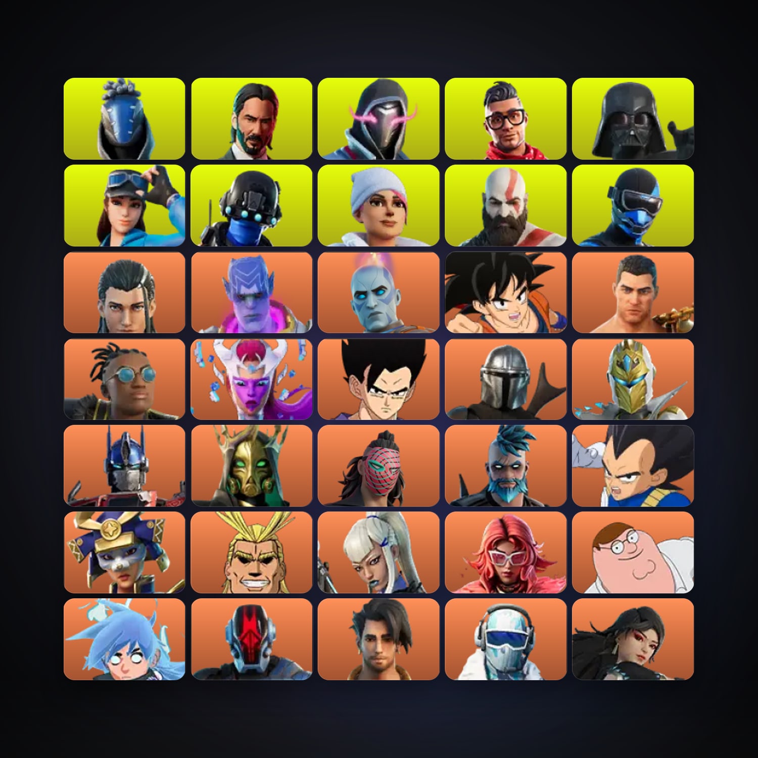 Fortnite locker — 506 skins — 600 V-Bucks — lvl 4892 — HabibiAccounts