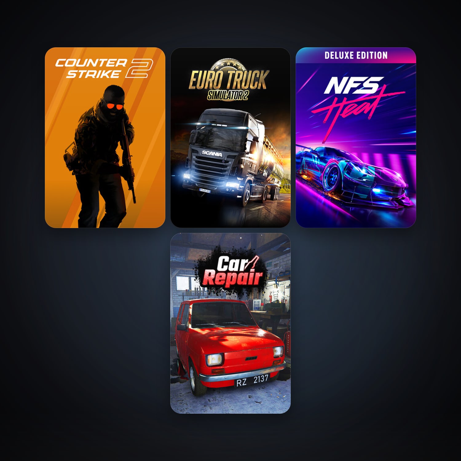CS2 Prime + Euro Truck Simulator 2, 11 games, clean — HabibiAccounts
