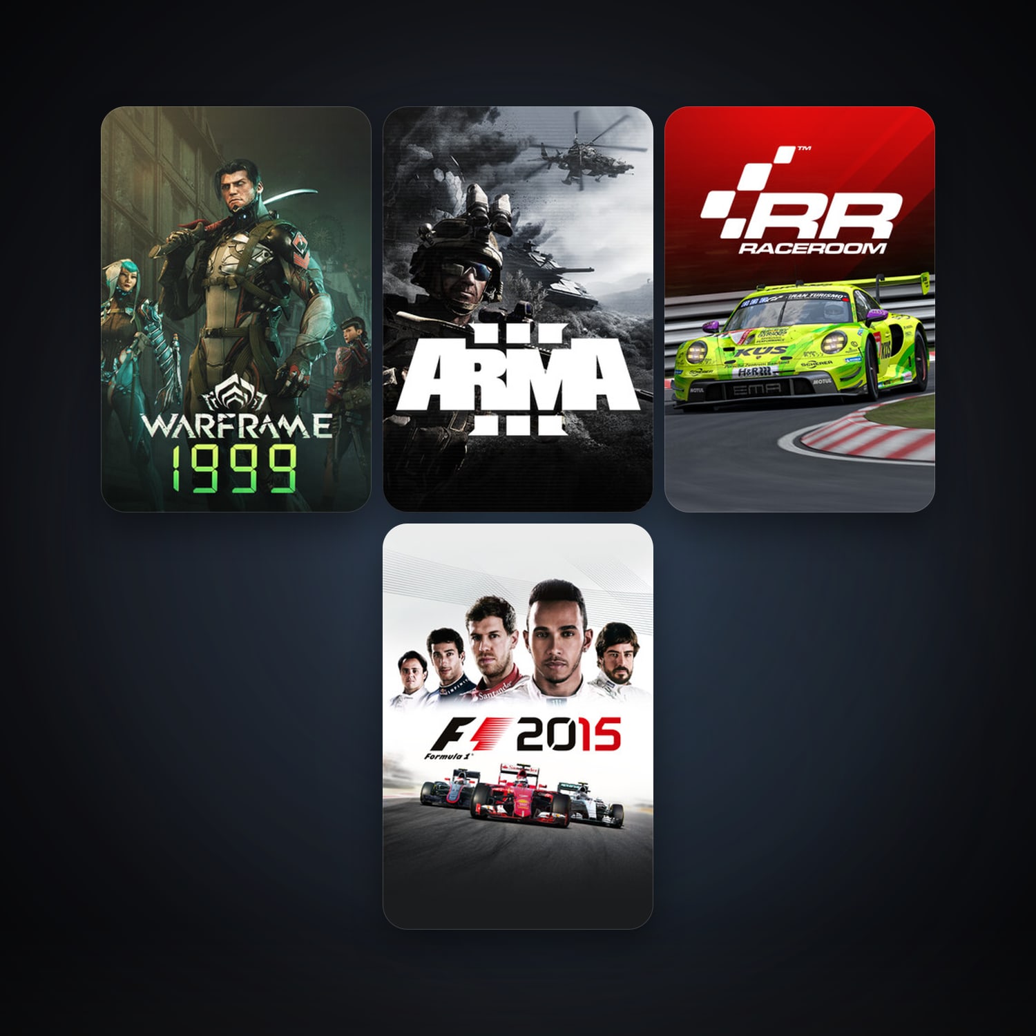 Arma 3 + RaceRoom Racing Experience, 7 games, clean — HabibiAccounts