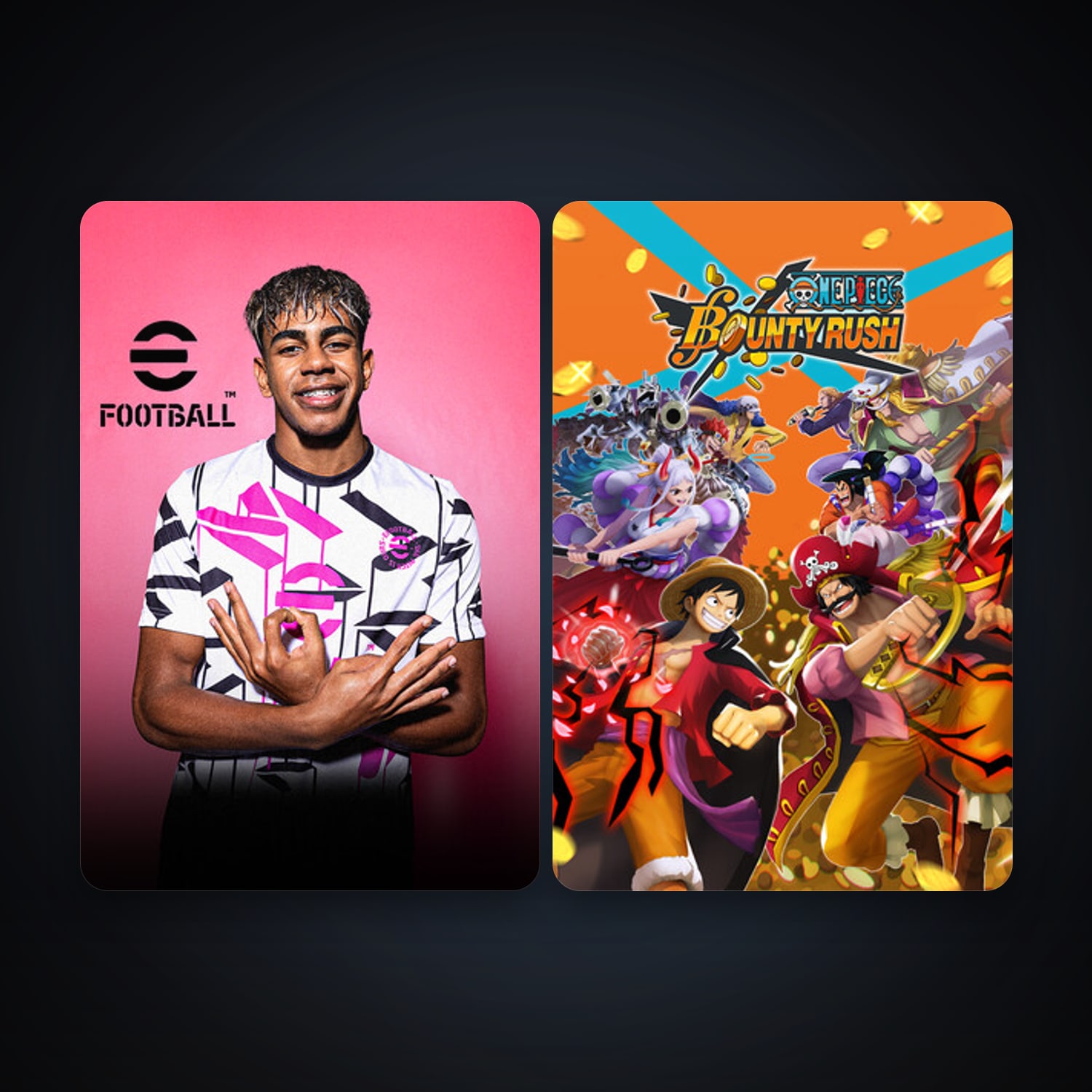 eFootball 2024 + ONE PIECE Bounty Rush, 3 games, clean — HabibiAccounts