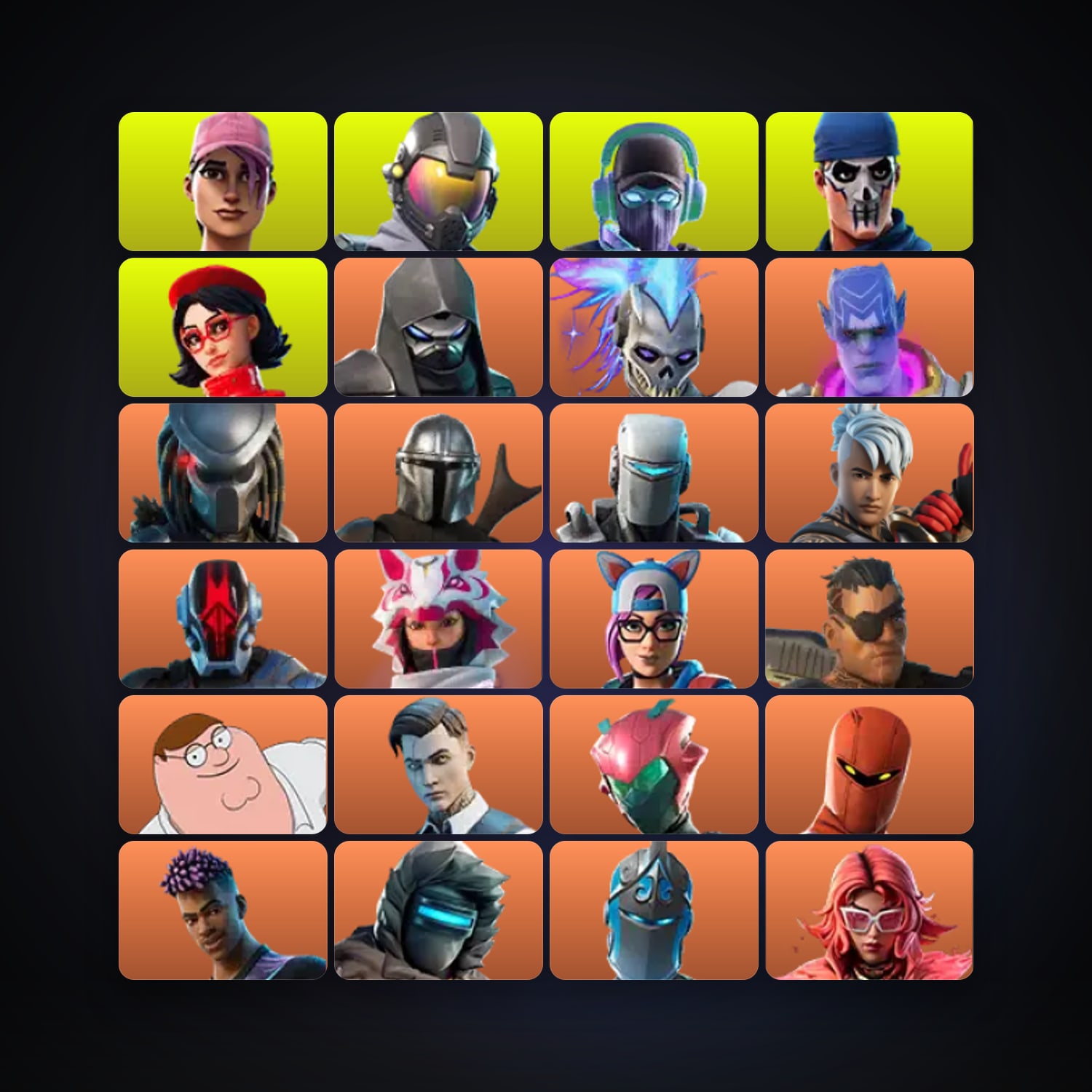 Fortnite locker — 254 skins — 400 V-Bucks — lvl 2263 — HabibiAccounts