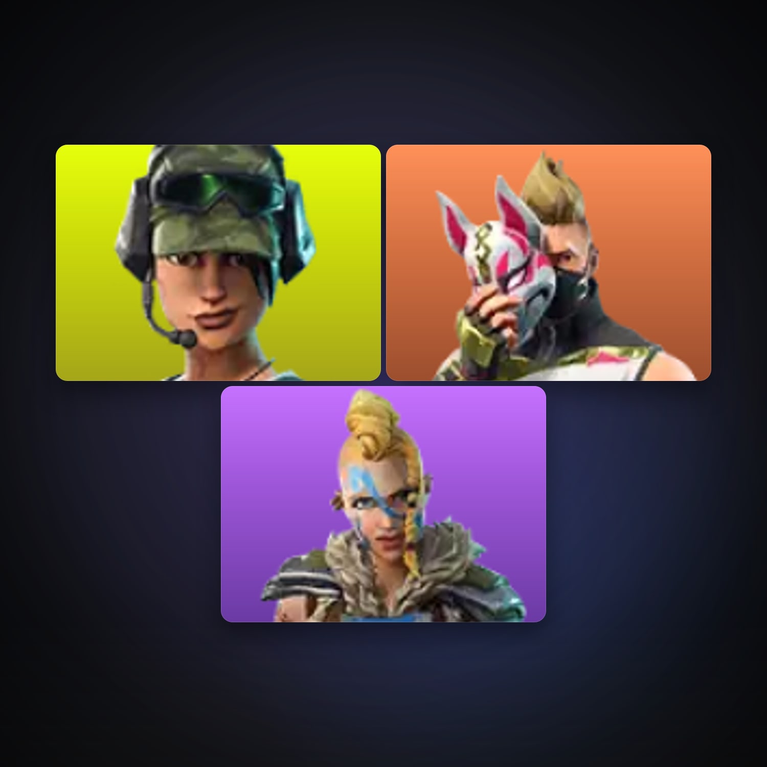 Fortnite locker — 3 skins — lvl 75 — HabibiAccounts