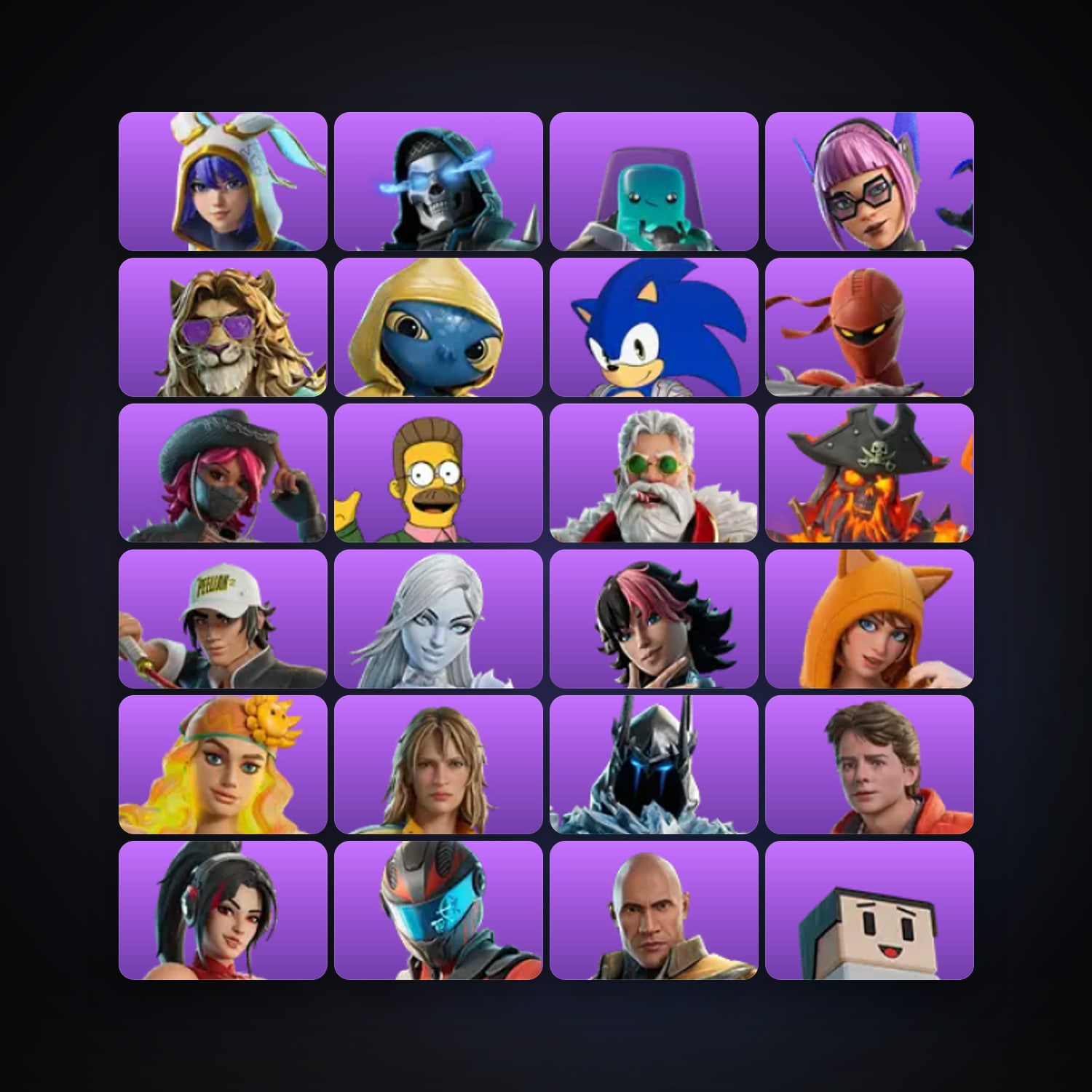 Fortnite locker — 47 skins — 8.1K V-Bucks — lvl 155 — HabibiAccounts