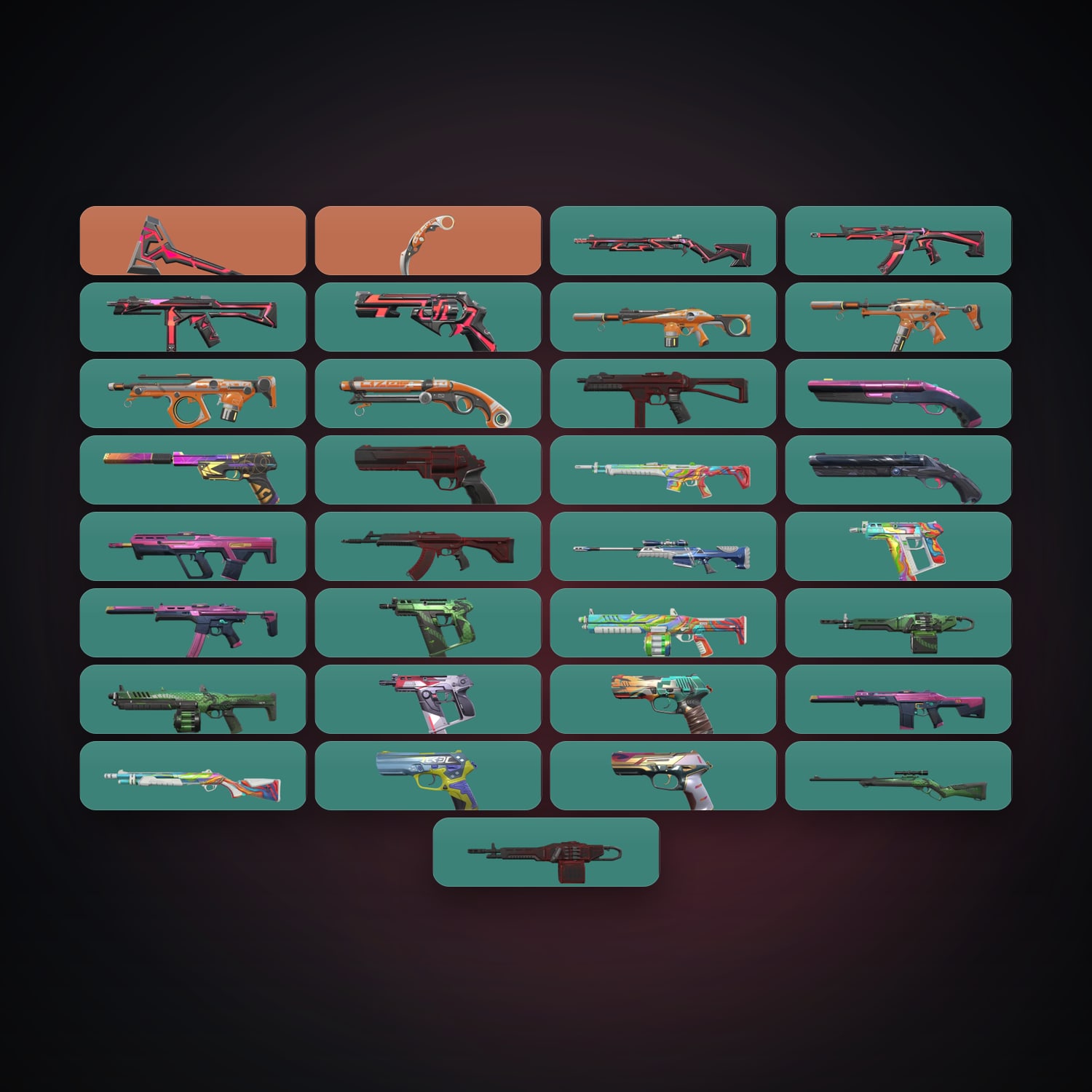 LA Bronze 1 locker — 2 knives, 33 skins, lvl 129 — HabibiAccounts