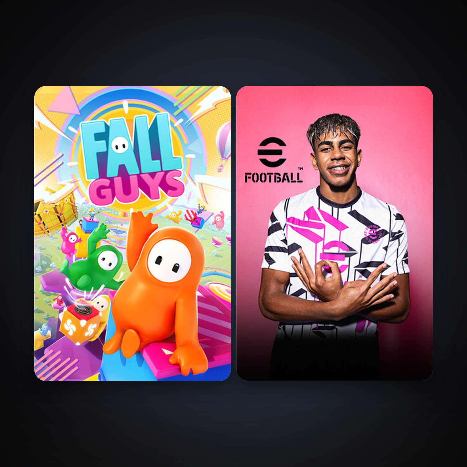 Fall Guys + eFootball 2024, 2 games, clean — HabibiAccounts