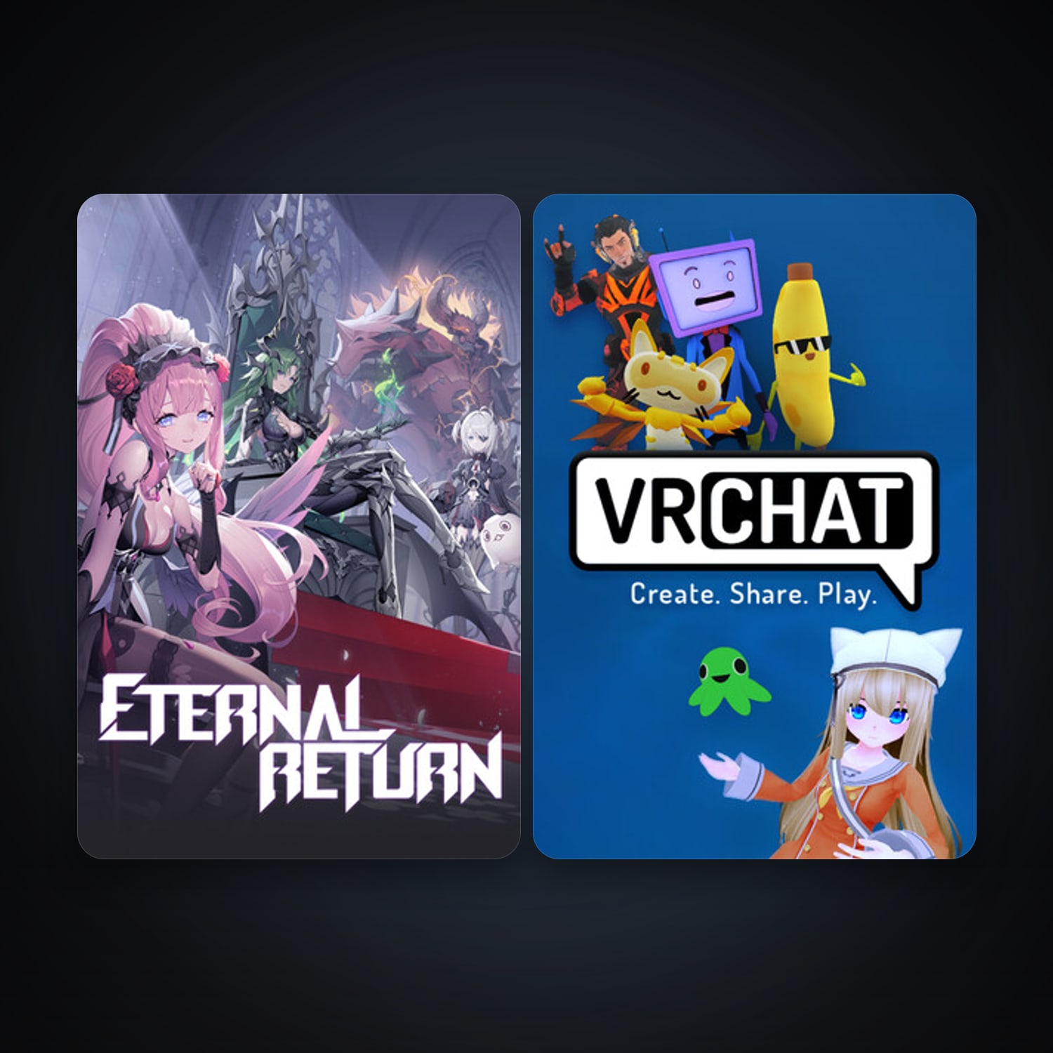 VRChat + Eternal Return, 2 games, clean — HabibiAccounts