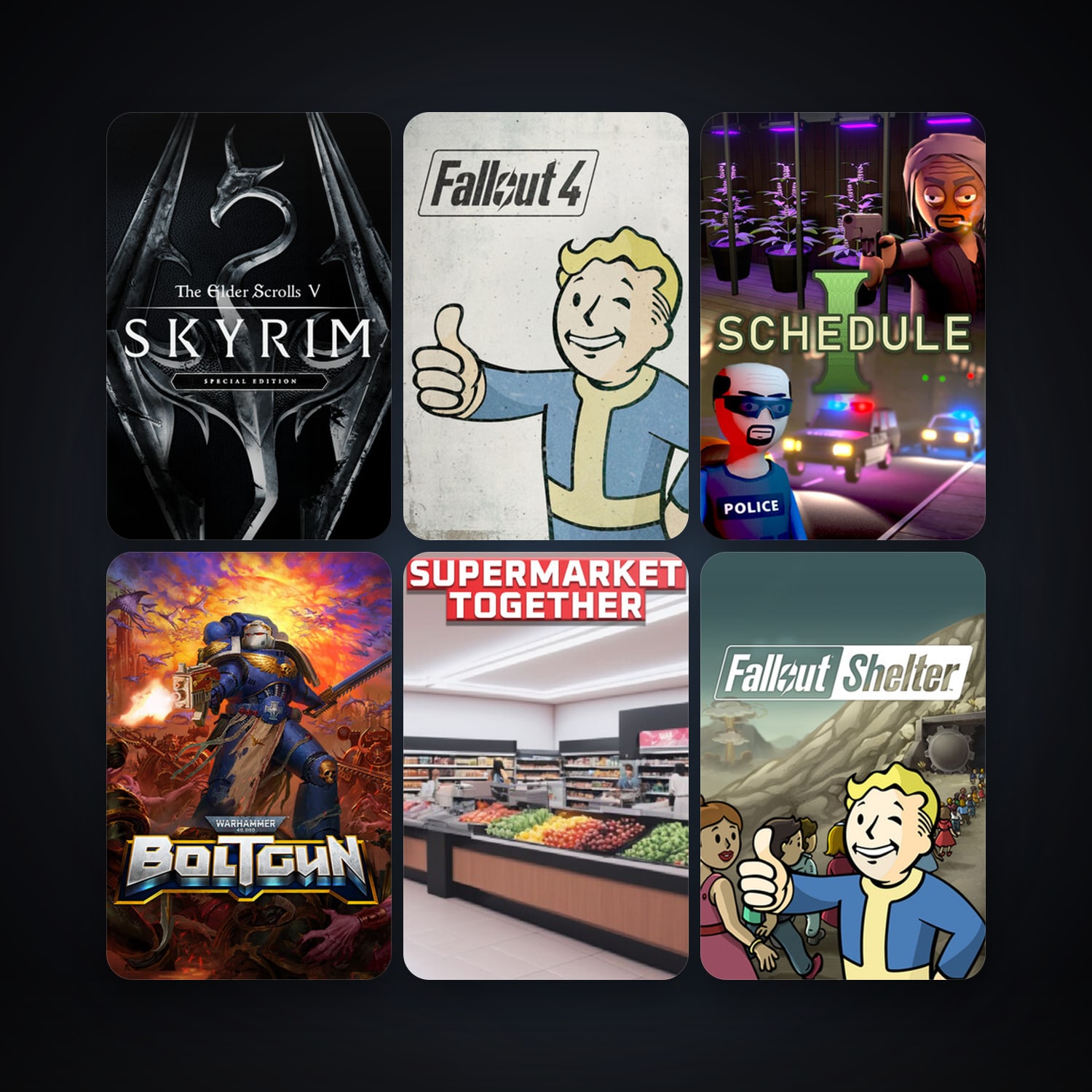 Fallout 4 + Warhammer 40,000: Gladius - Relics of War, 23 games, clean — HabibiAccounts