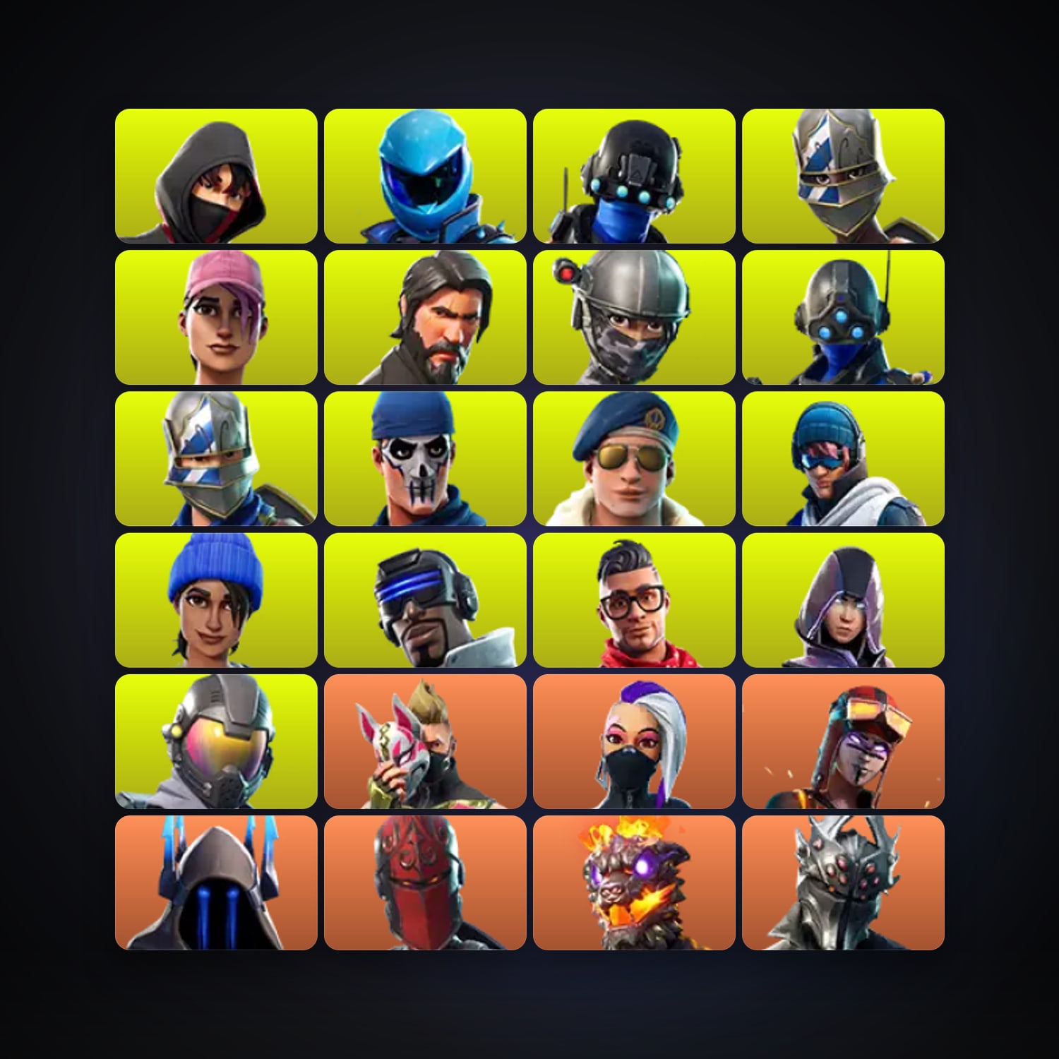 Fortnite locker — 142 skins — 450 V-Bucks — lvl 1280 — HabibiAccounts