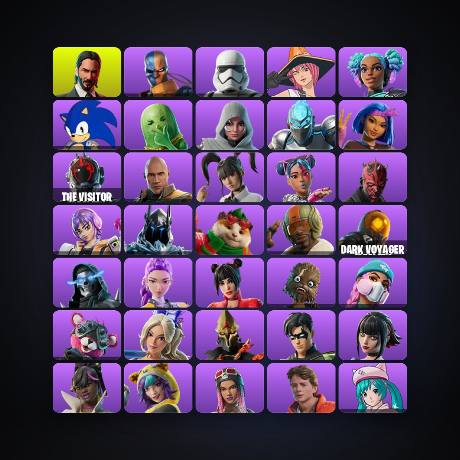 Fortnite locker — 155 skins — 9.7K V-Bucks — lvl 1503 — HabibiAccounts