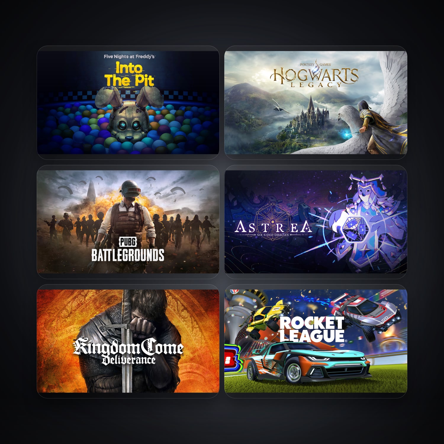 Epic Five Nights at Freddy's: Into the Pit + Hogwarts Legacy — PY — 26 games — HabibiAccounts
