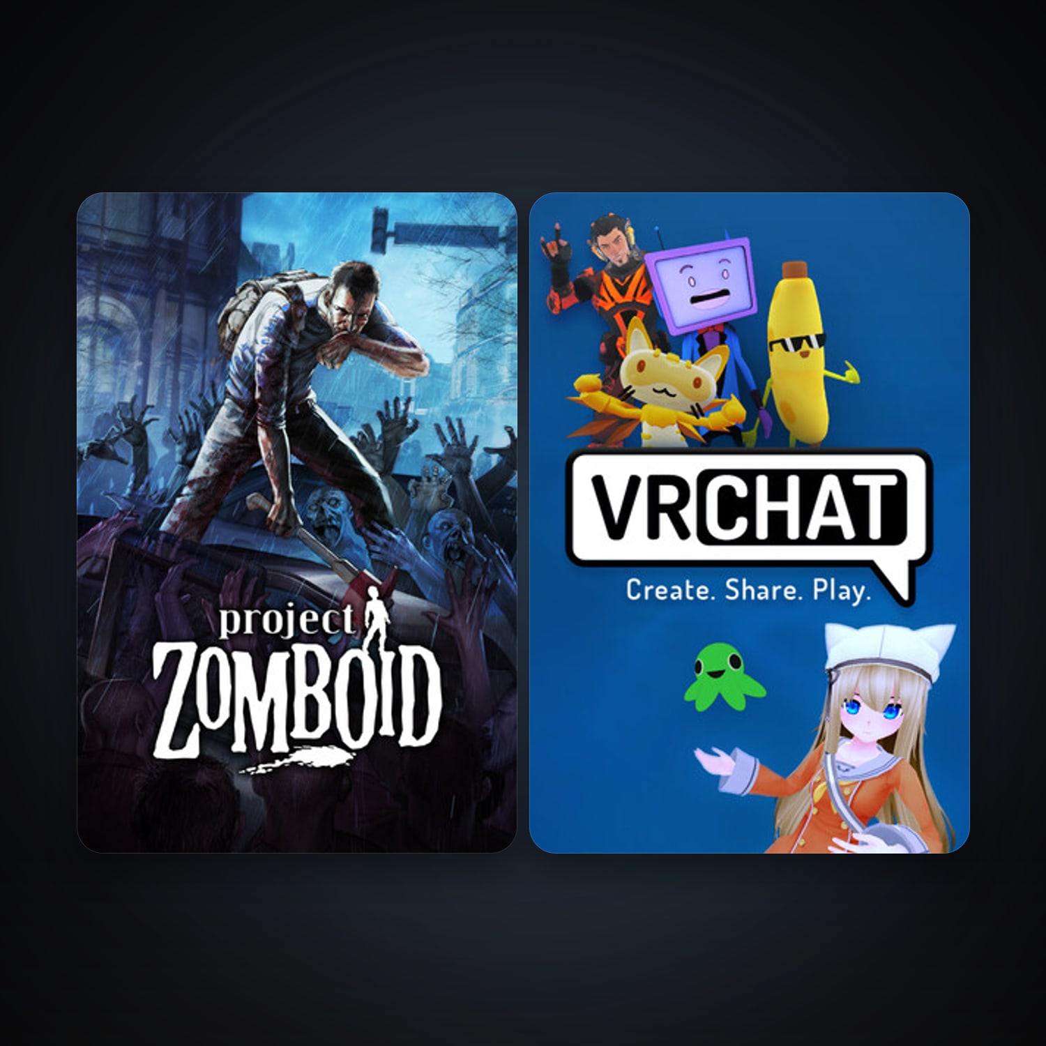 Project Zomboid + VRChat, 5 games, clean — HabibiAccounts