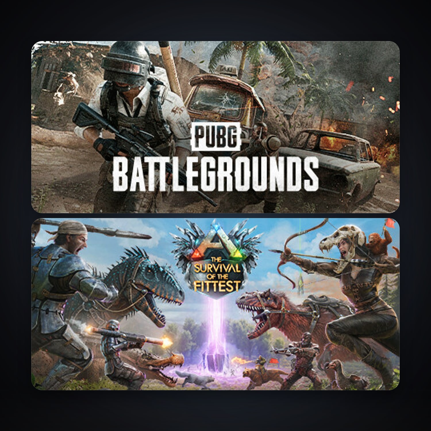 ARK: The Survival Of The Fittest + PUBG: BATTLEGROUNDS, 4 games, clean — HabibiAccounts