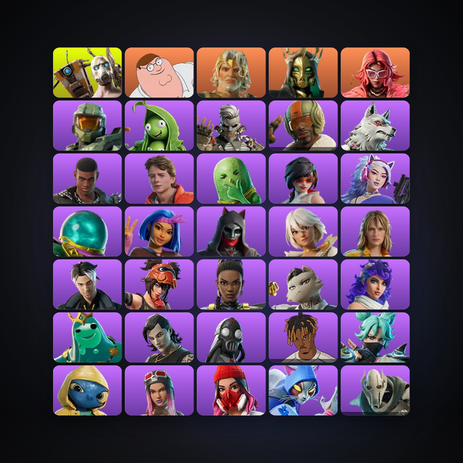Fortnite locker — 108 skins — 1.6K V-Bucks — lvl 2324 — HabibiAccounts