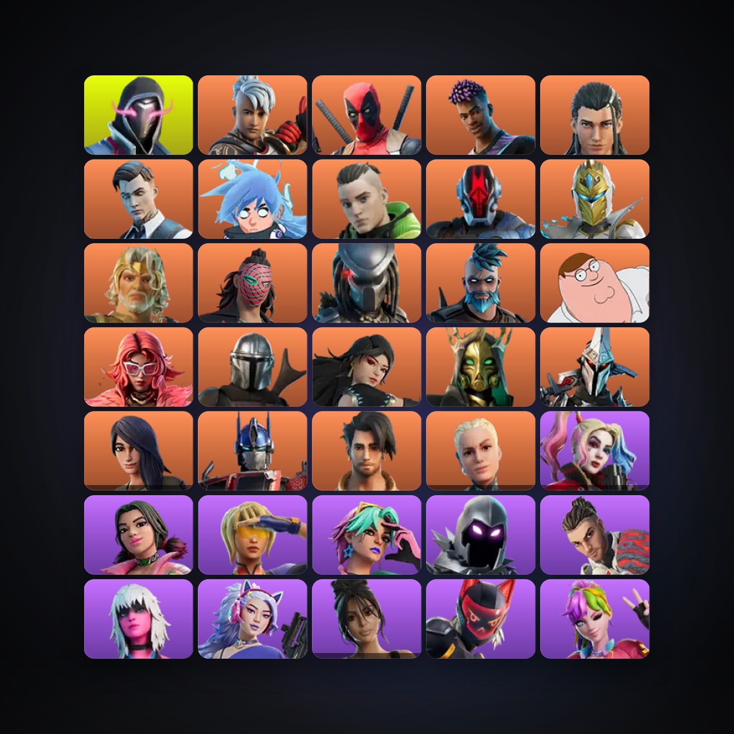 هالحساب فورتنايت Ronin وDeadpool، اللوكر مليان 292 سكن، 1.4K فيبوكس، لفل 3739، 718 فوز — HabibiAccounts