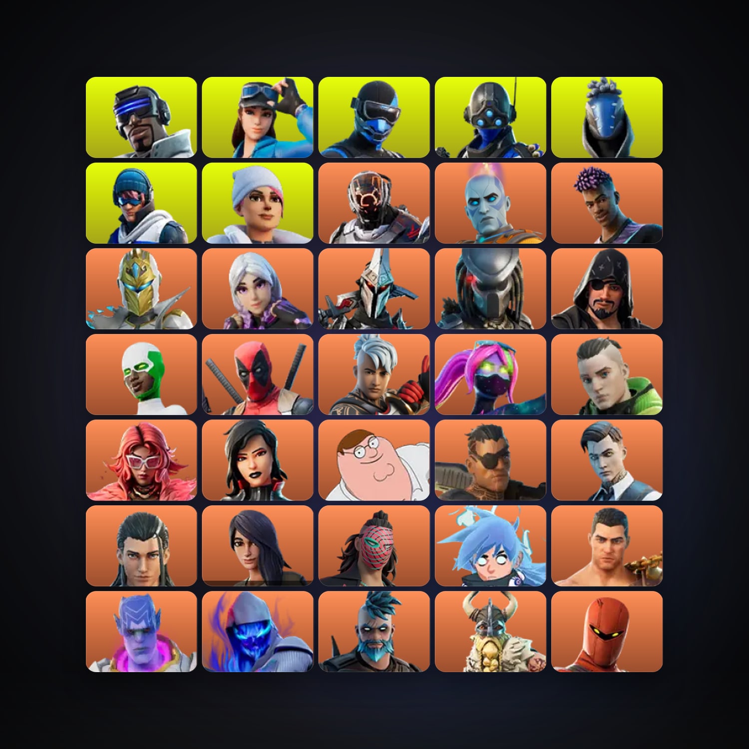 Fortnite locker — 176 skins — 1.4K V-Bucks — lvl 3060 — HabibiAccounts