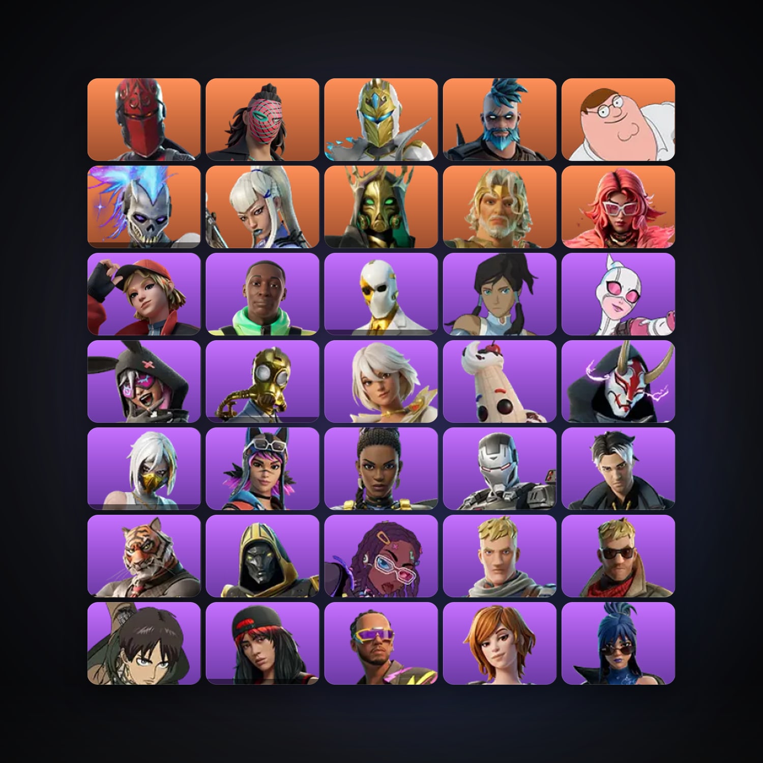 Fortnite locker — 92 skins — 400 V-Bucks — lvl 1363 — HabibiAccounts