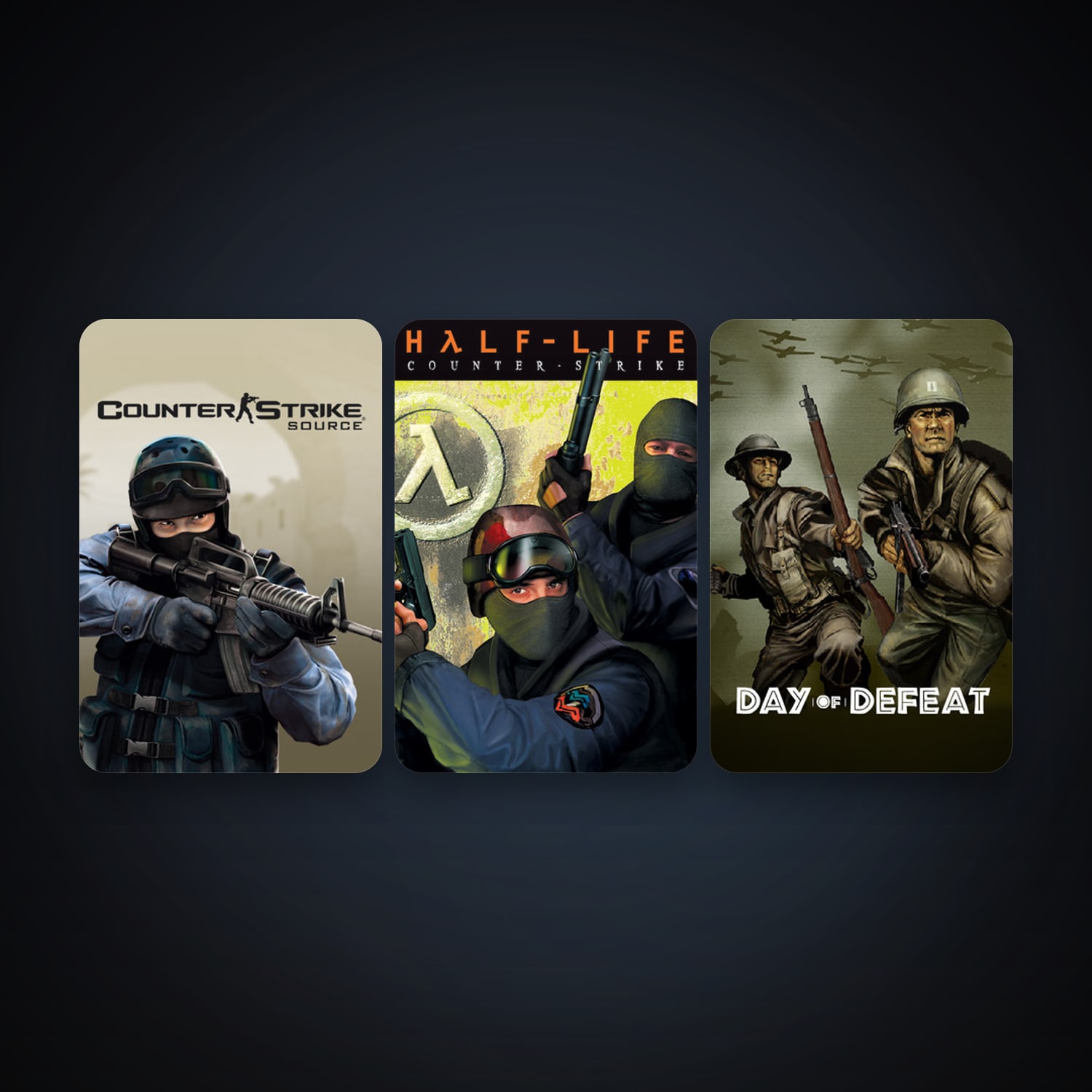 Counter-Strike + Day of Defeat, 7 games, Steam 10, clean — HabibiAccounts