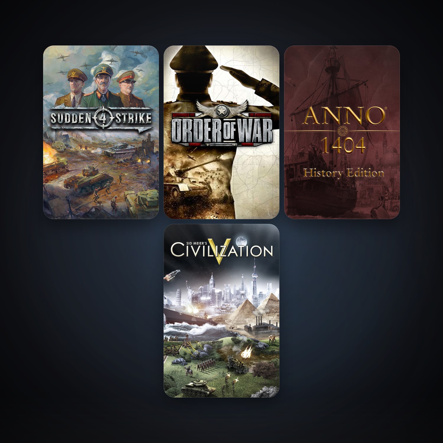 Sid Meier's Civilization V + Order of War, 11 games, clean — HabibiAccounts