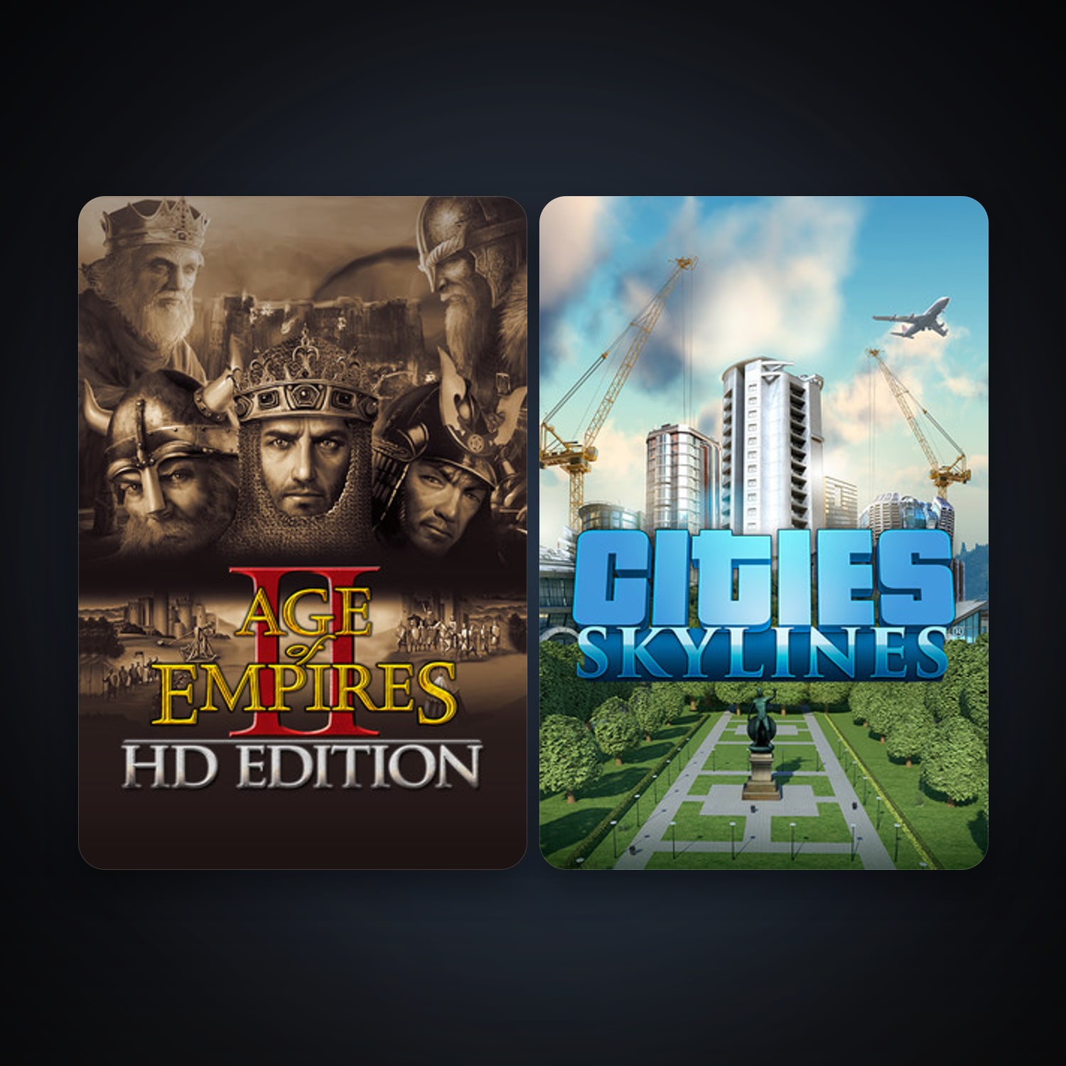 Age of Empires II + Cities: Skylines, 3 games, clean — HabibiAccounts