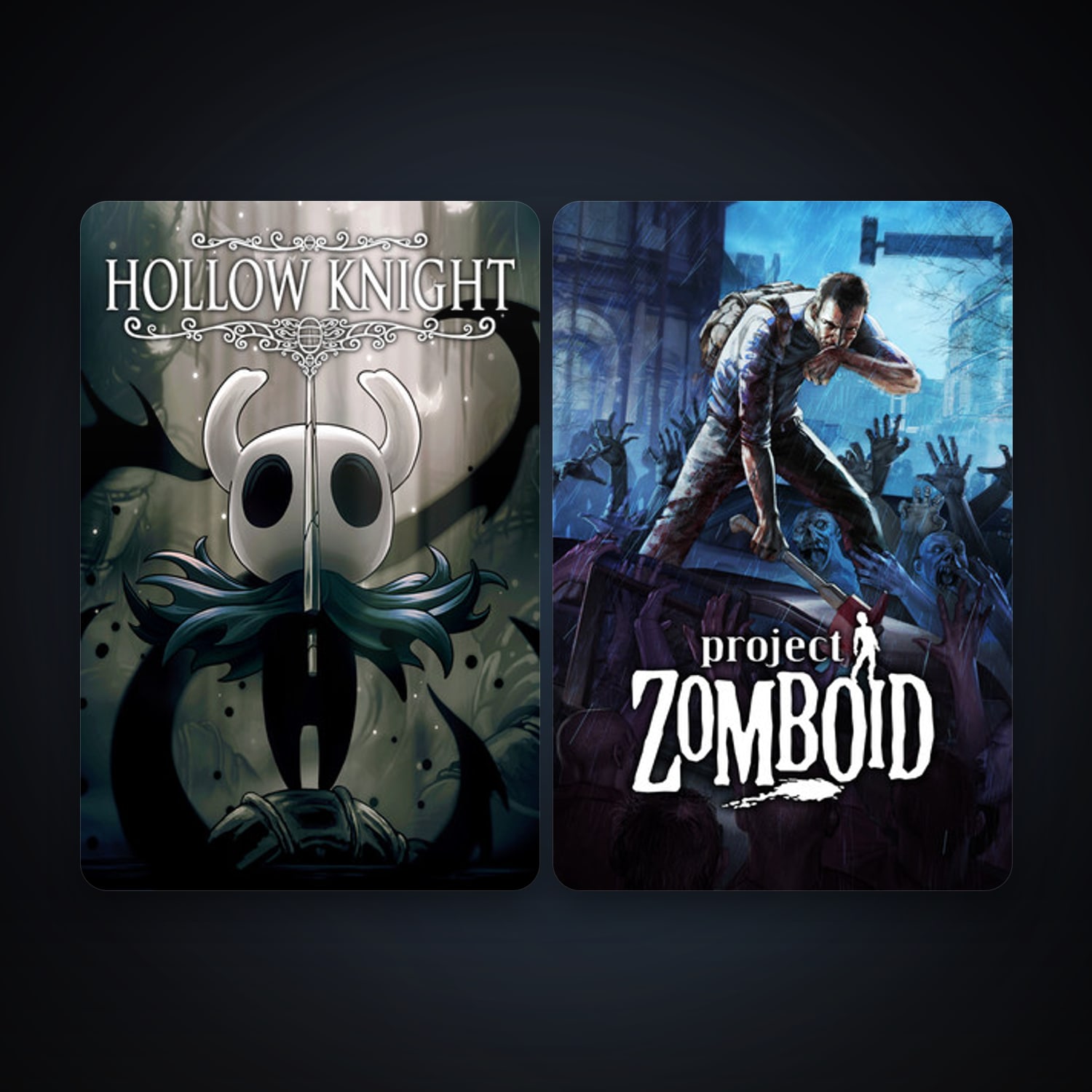Project Zomboid + Hollow Knight, 4 games, clean — HabibiAccounts