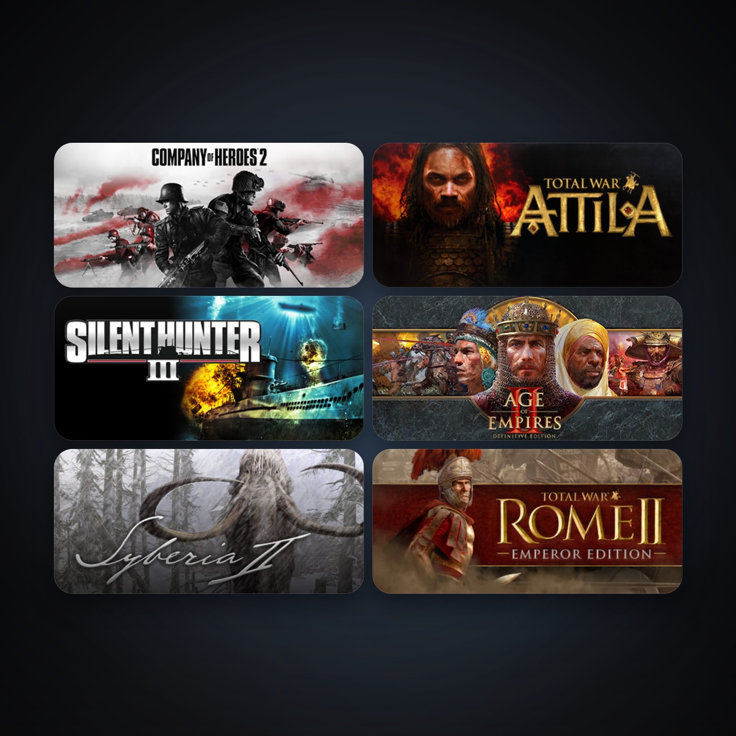 Silent Hunter III + Syberia II, 7 games, clean — HabibiAccounts
