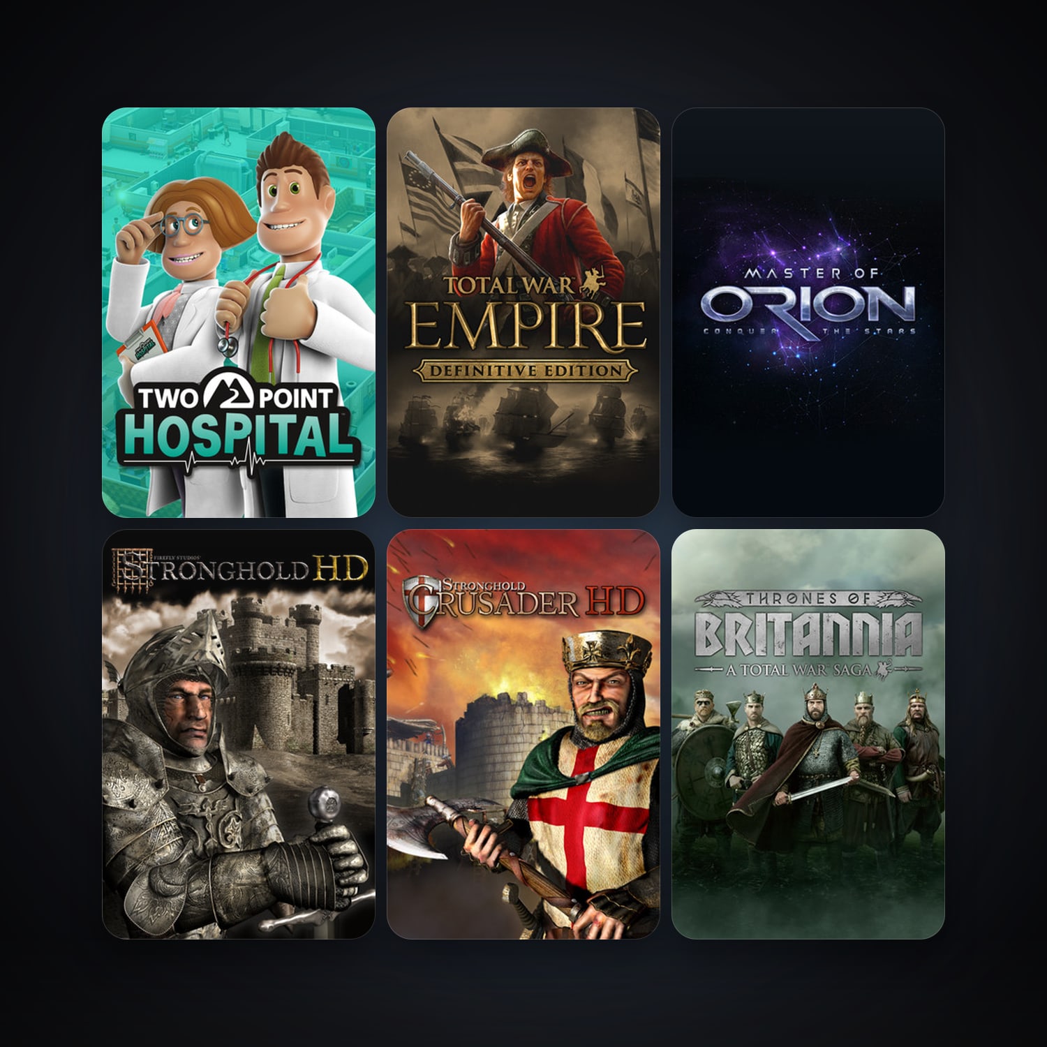 Empire: Total War + Stronghold HD, 11 games, clean — HabibiAccounts