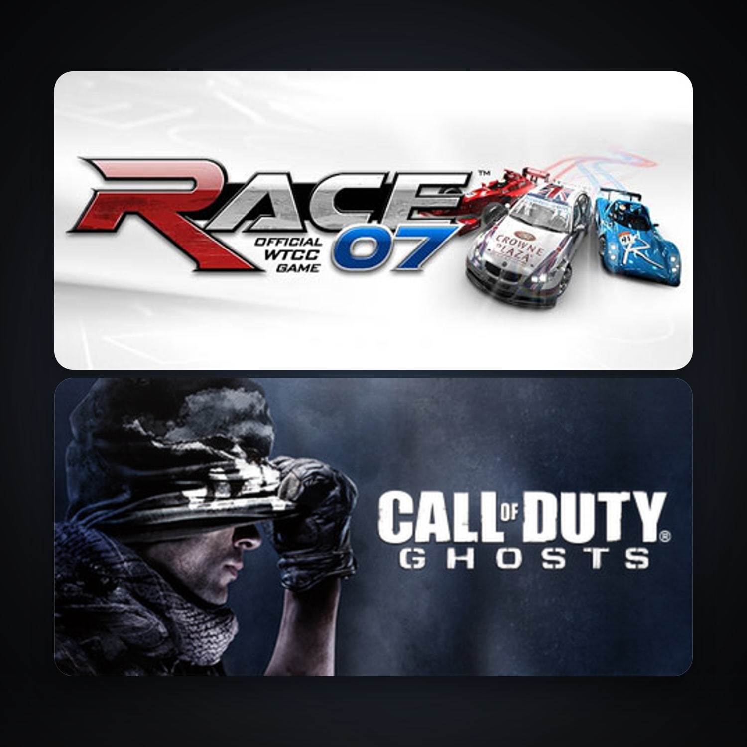 RACE 07 + Call of Duty: Ghosts, 4 games, Steam 10, clean — HabibiAccounts