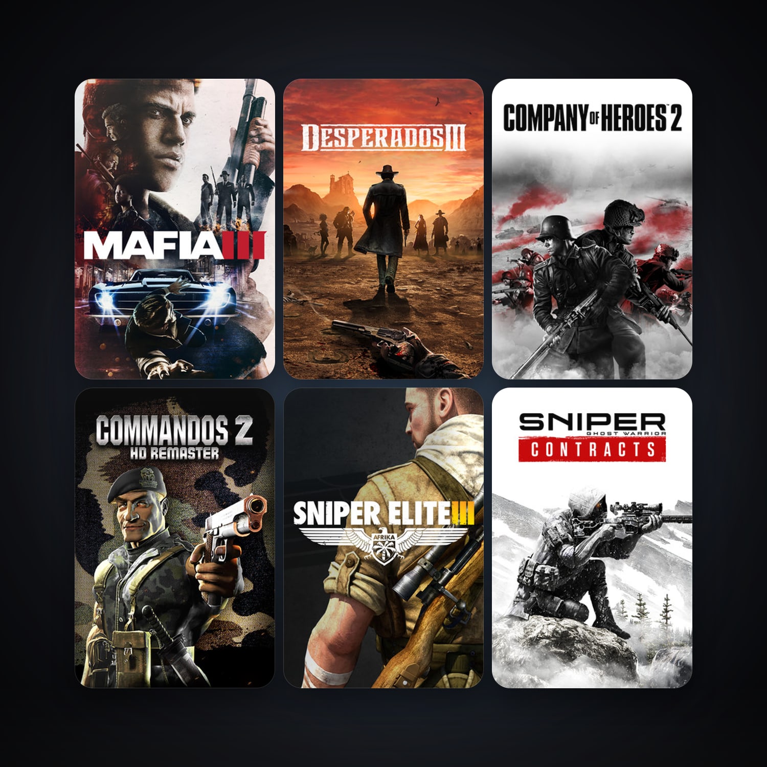 Company of Heroes 2 + Sniper Elite 3, 40 games, clean — HabibiAccounts
