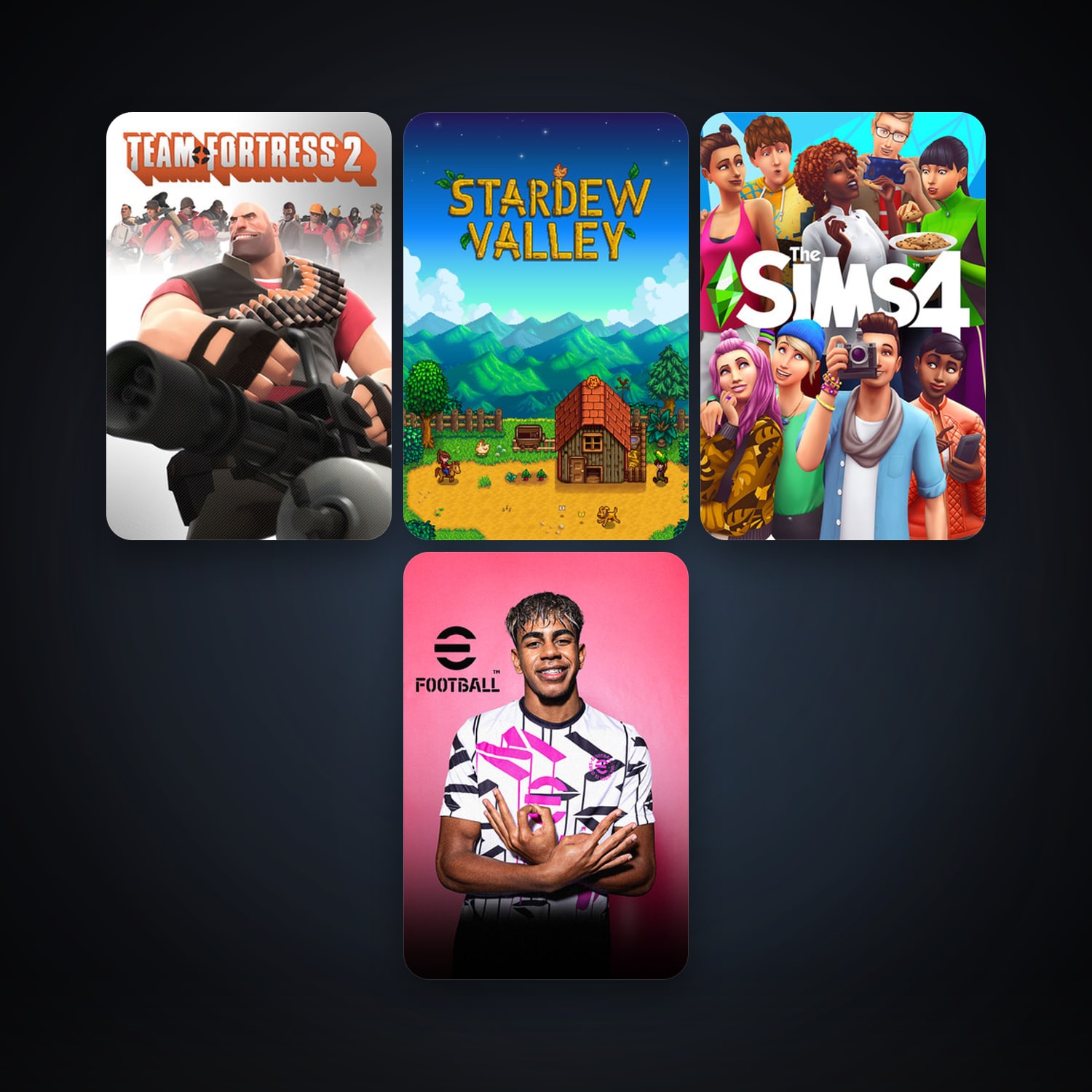 Team Fortress 2 + Stardew Valley, 6 games, clean — HabibiAccounts
