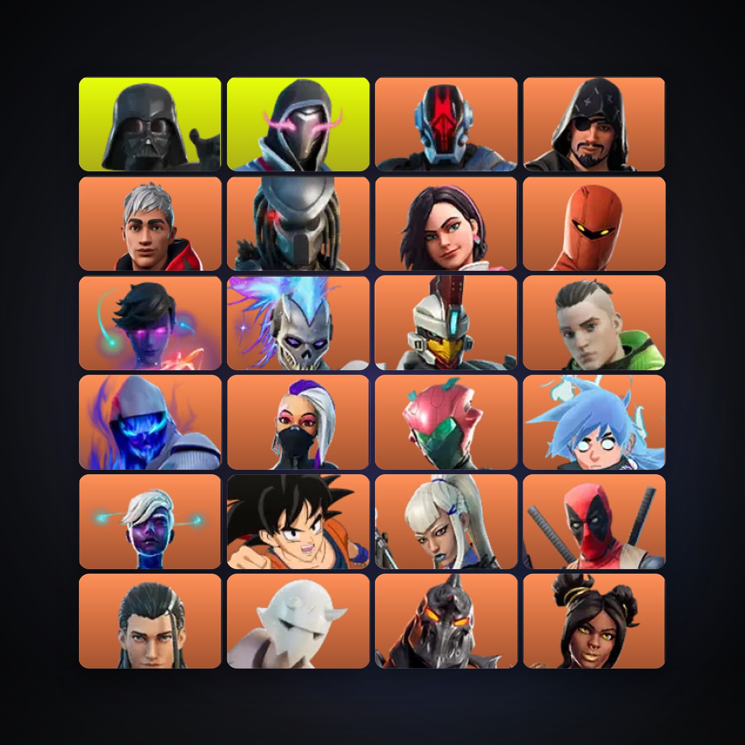 Fortnite locker — 325 skins — 300 V-Bucks — lvl 3104 — HabibiAccounts
