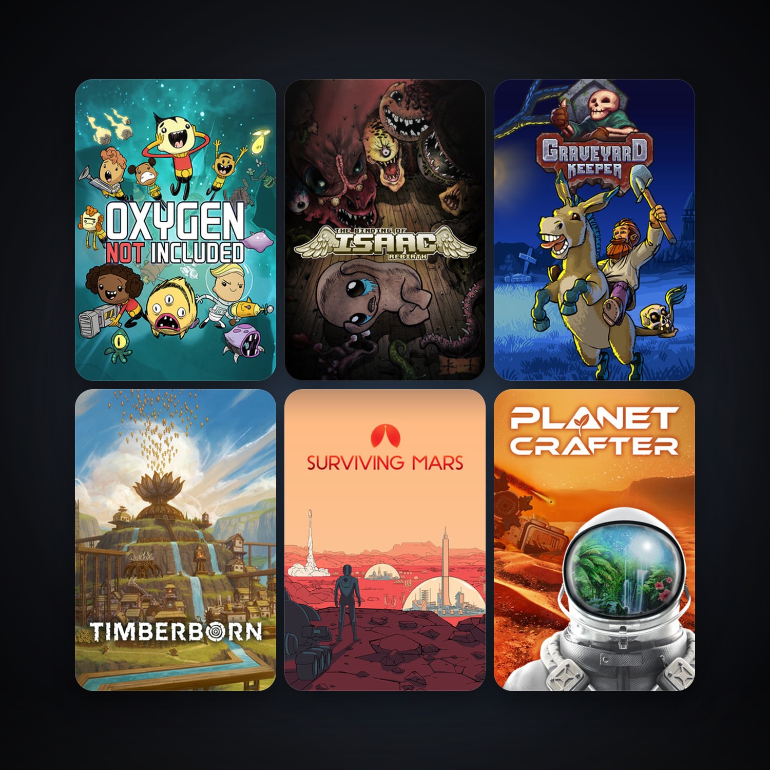 The Binding of Isaac: Rebirth + Oxygen Not Included, 229 games, Steam 11, clean — HabibiAccounts