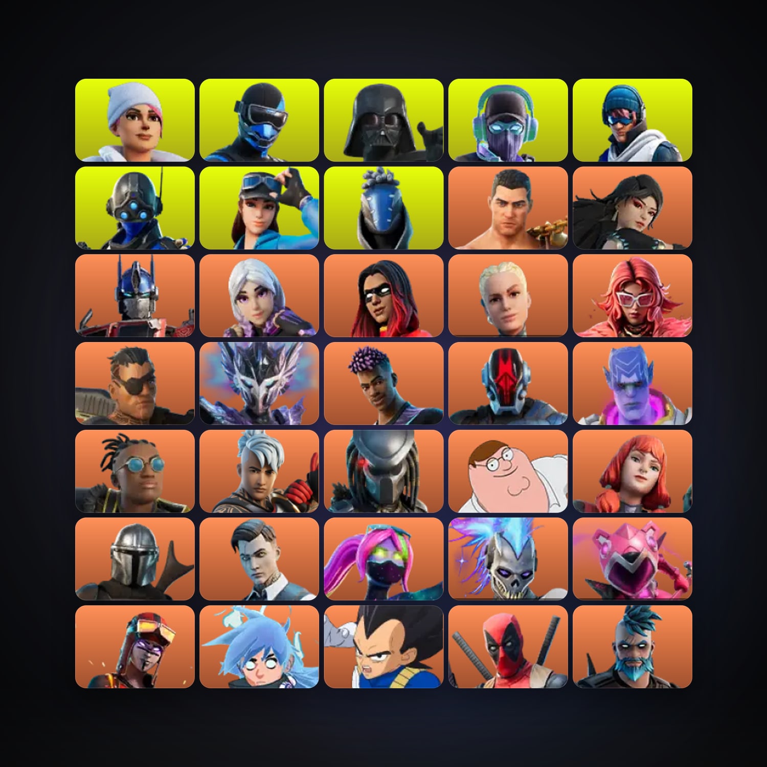 هالحساب فورتنايت، اللوكر مليان 229 سكن، 1.3K فيبوكس، لفل 3455، 273 فوز — HabibiAccounts