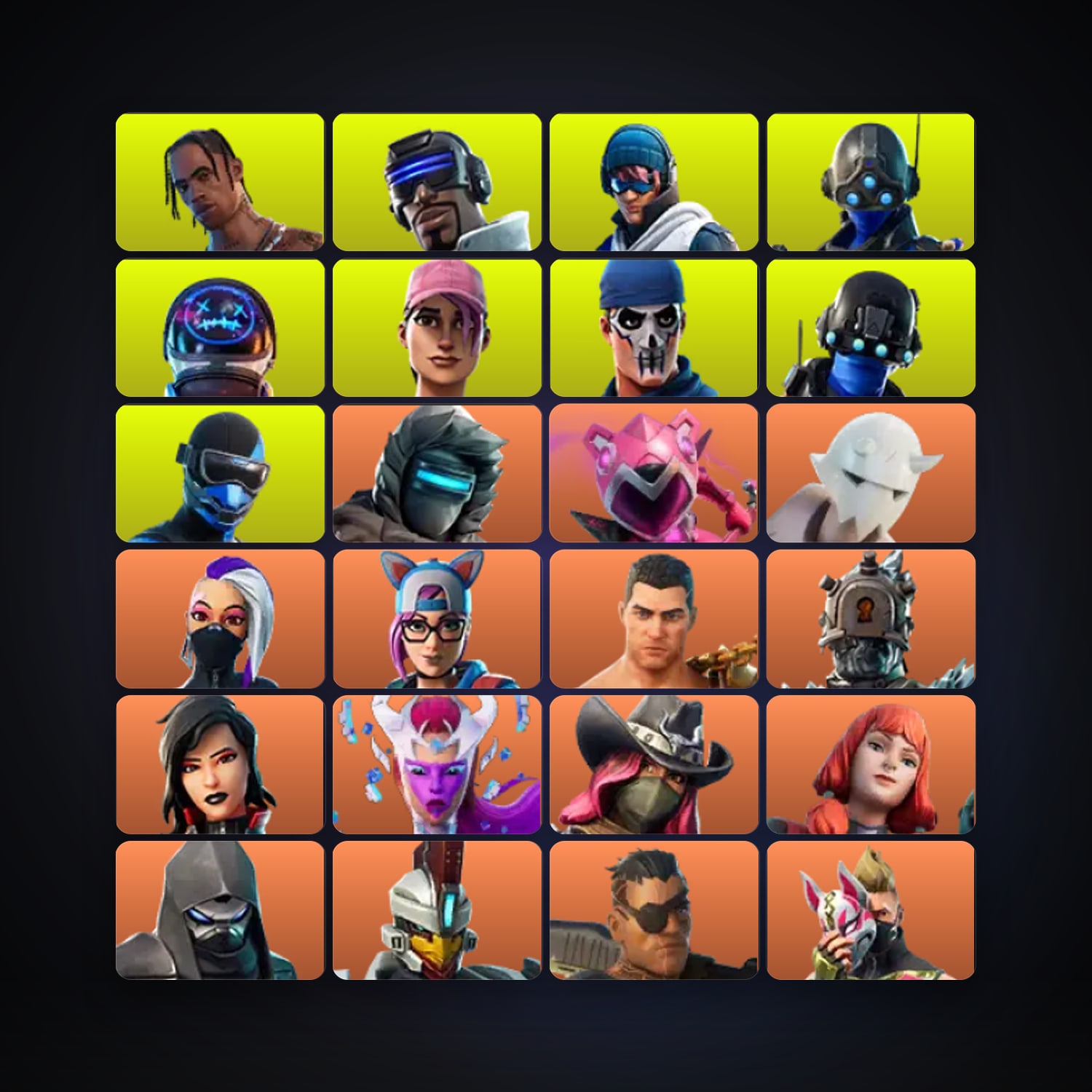 Fortnite locker — 330 skins — 1.1K V-Bucks — lvl 4058 — HabibiAccounts