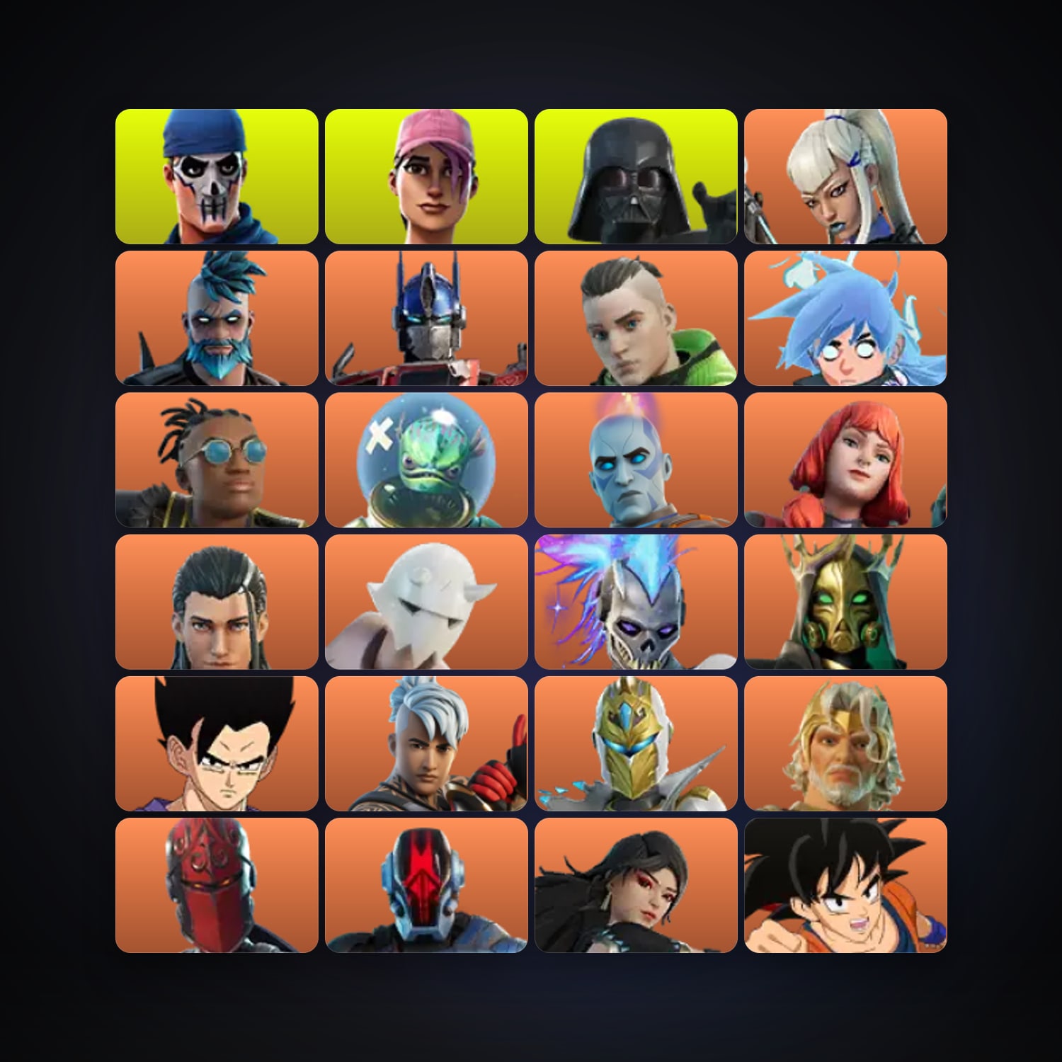 Fortnite locker — 352 skins — 200 V-Bucks — lvl 4644 — HabibiAccounts