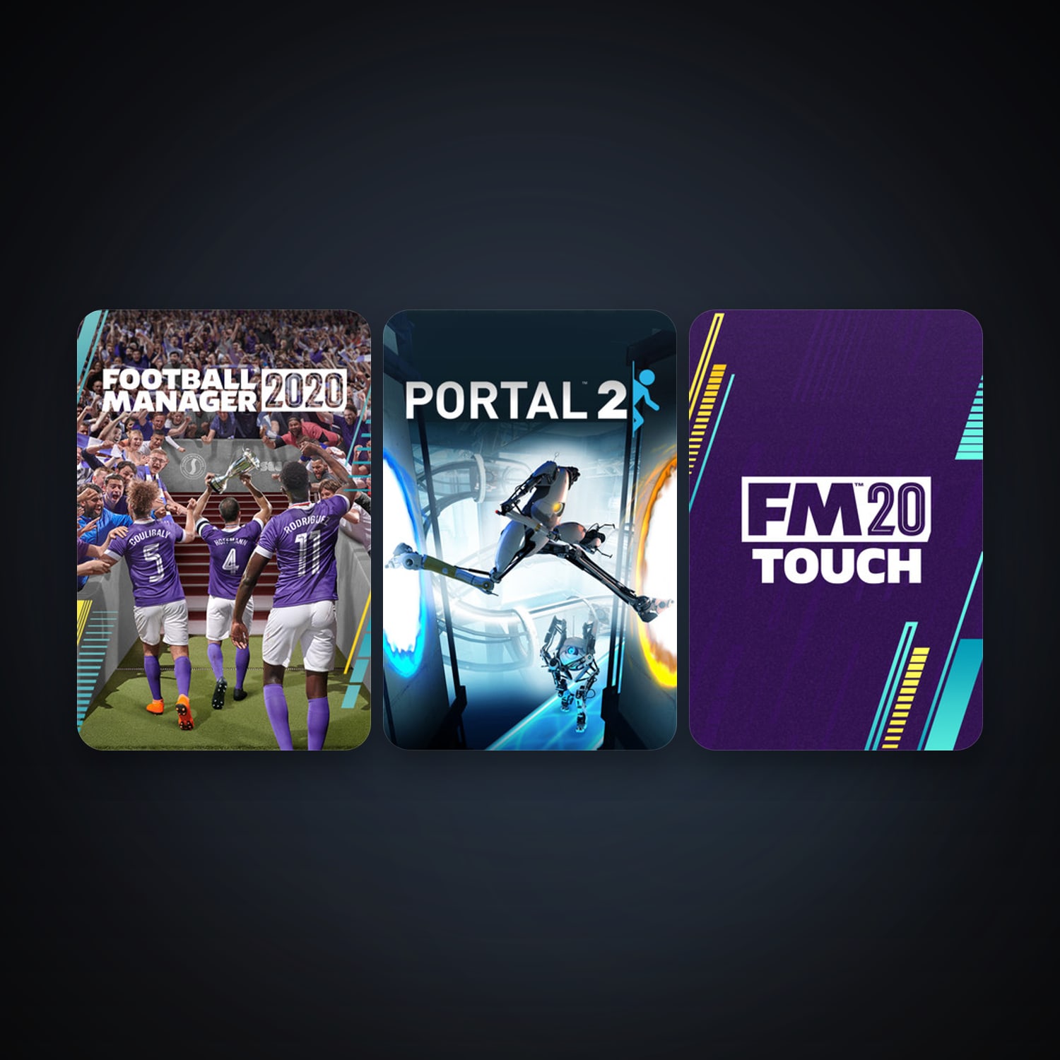 Portal 2 + Football Manager 2020, 3 games, clean — HabibiAccounts