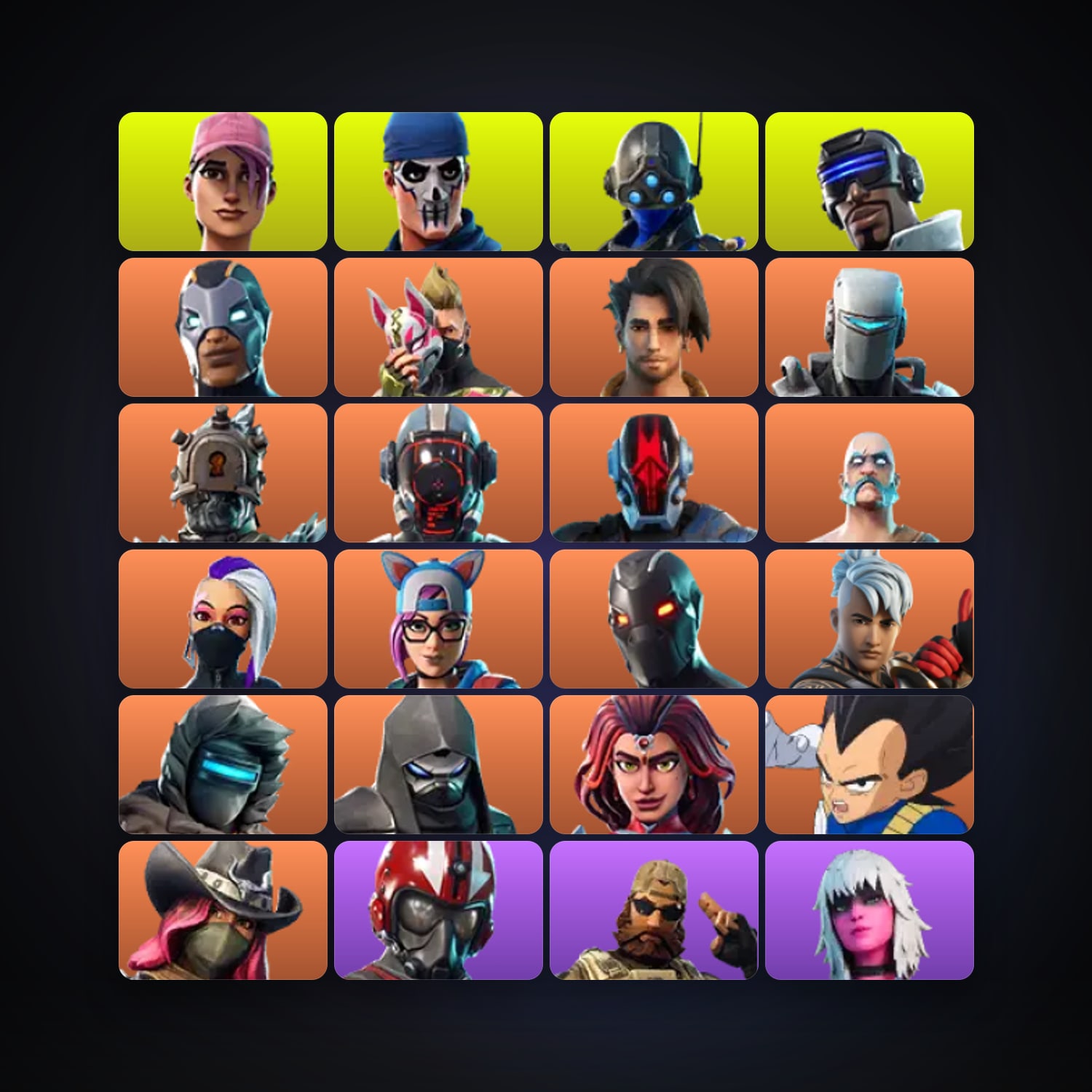 Fortnite locker — 76 skins — 4.3K V-Bucks — lvl 1659 — HabibiAccounts