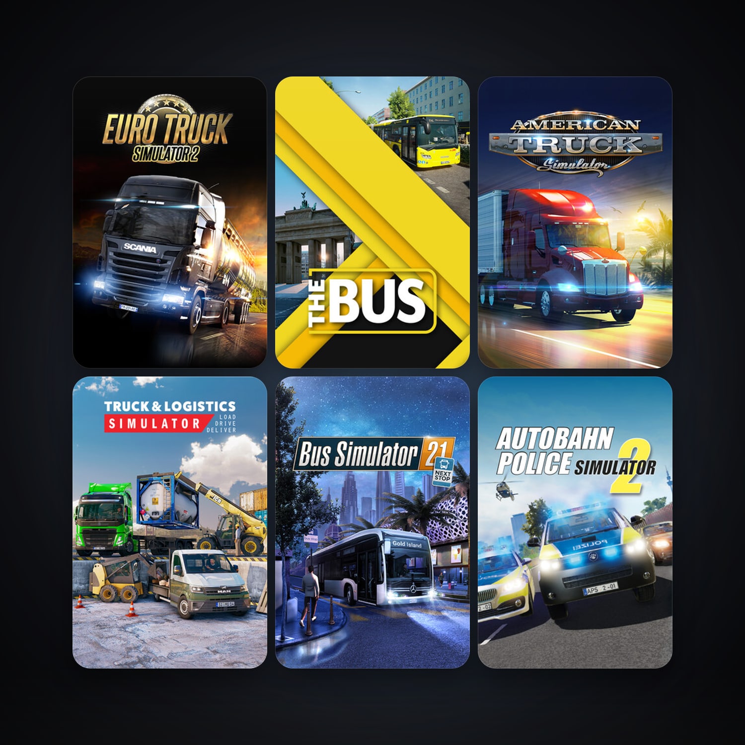 Euro Truck Simulator 2 + American Truck Simulator, 12 games, clean — HabibiAccounts