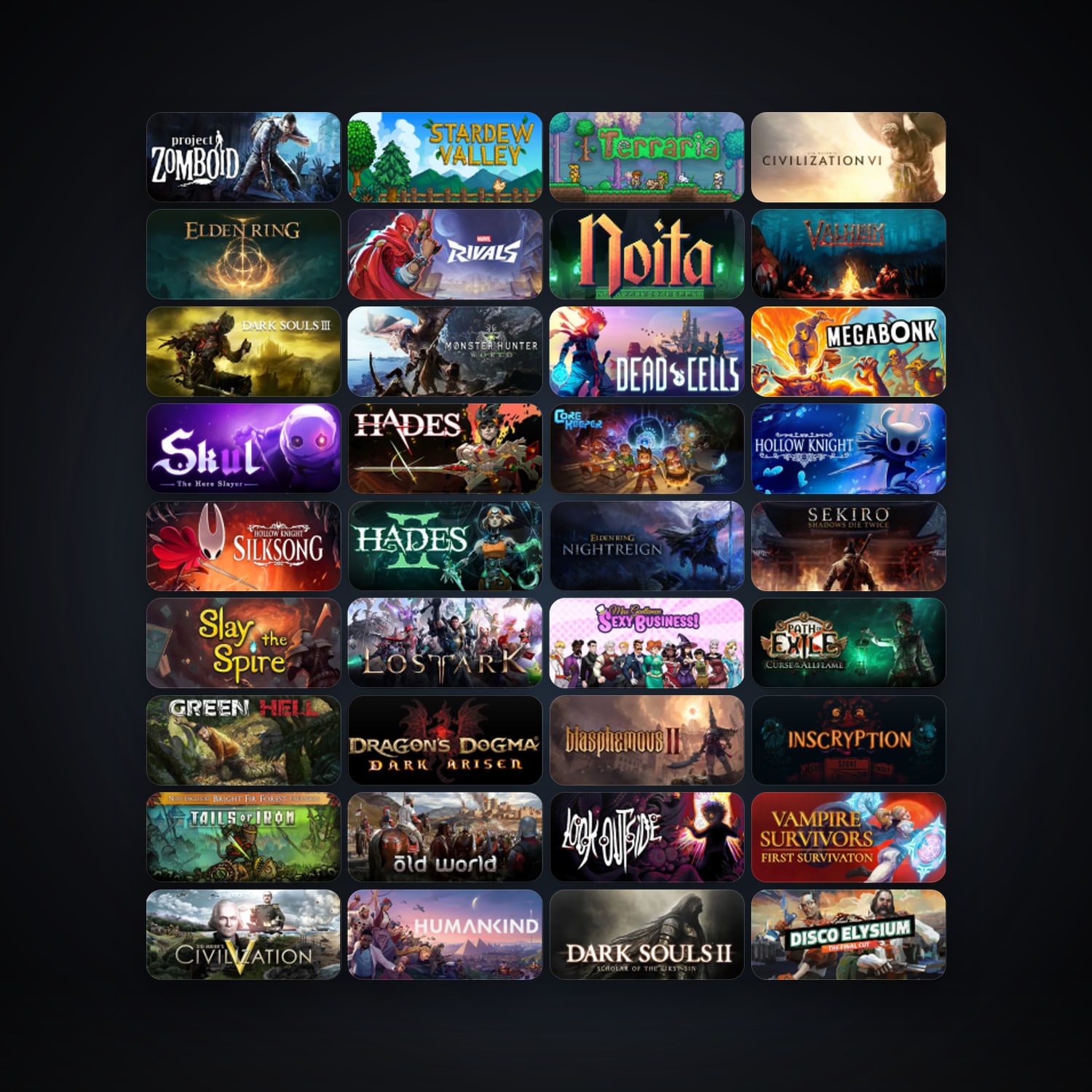 Terraria + Project Zomboid, 97 games, Steam 12, clean — HabibiAccounts