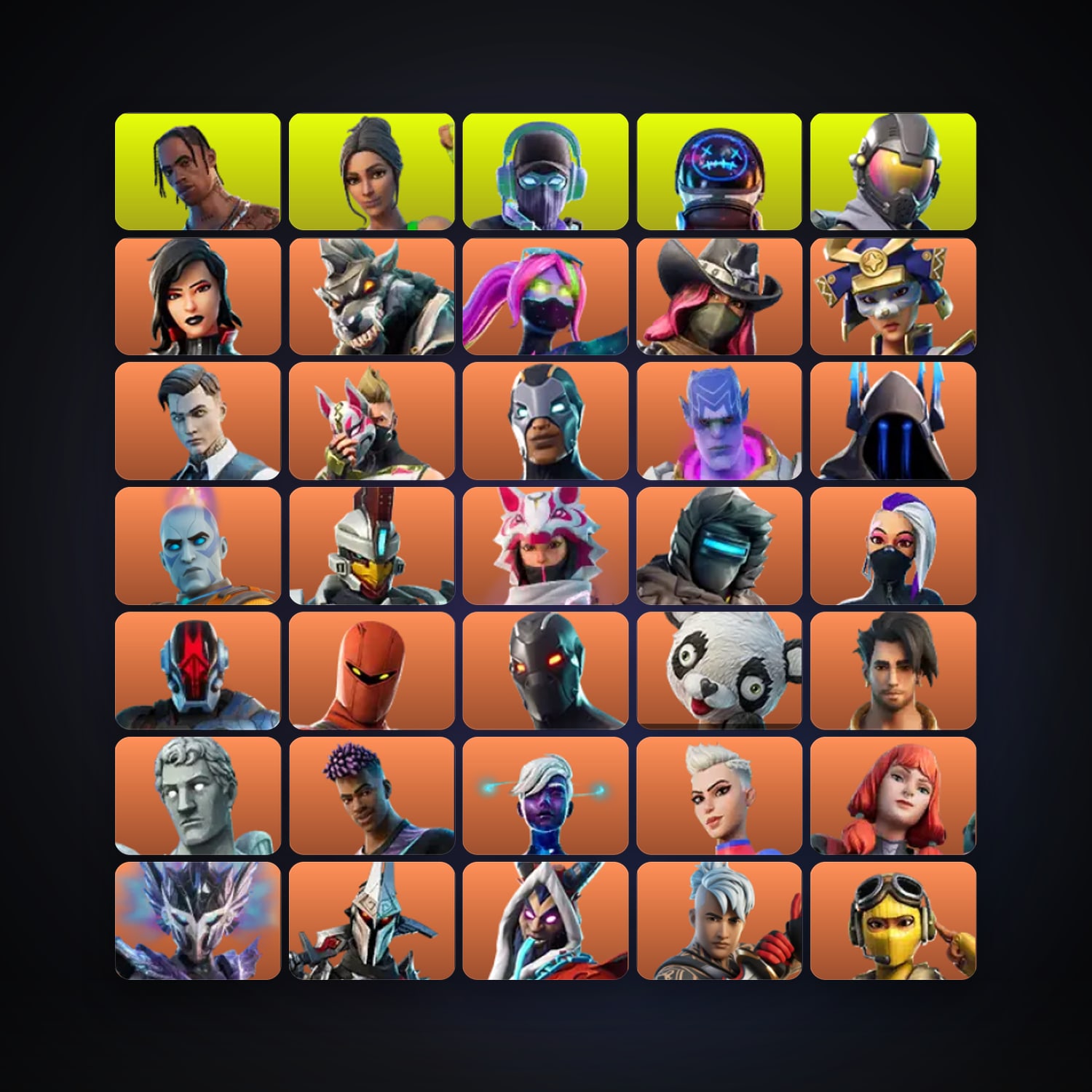 Fortnite locker — 323 skins — 400 V-Bucks — lvl 3769 — HabibiAccounts