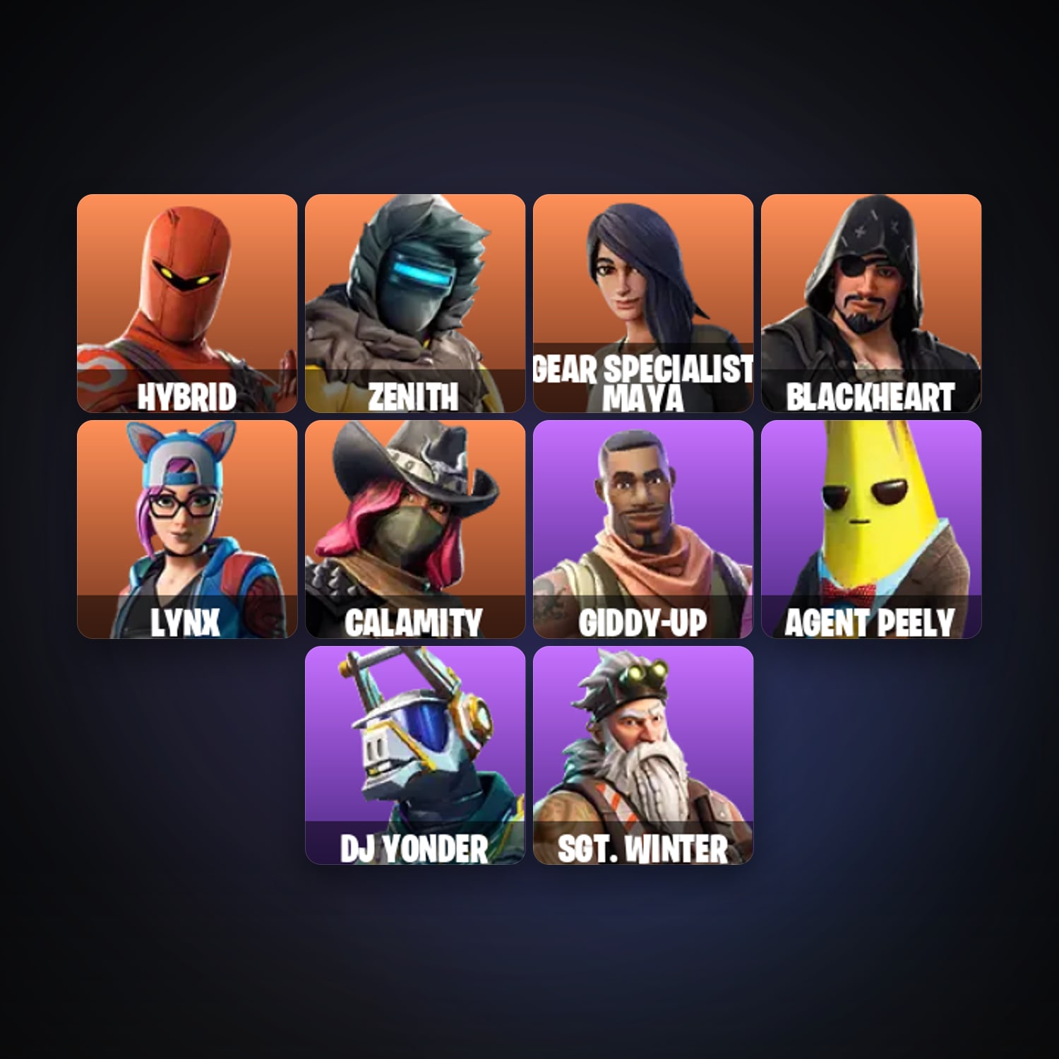 Fortnite locker — 11 skins — 300 V-Bucks — lvl 244 — HabibiAccounts