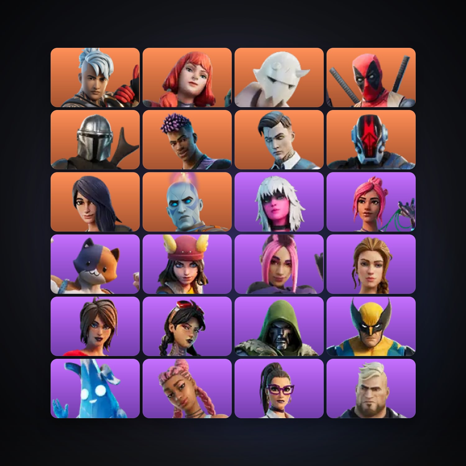 Fortnite locker — 49 skins — 350 V-Bucks — lvl 740 — HabibiAccounts
