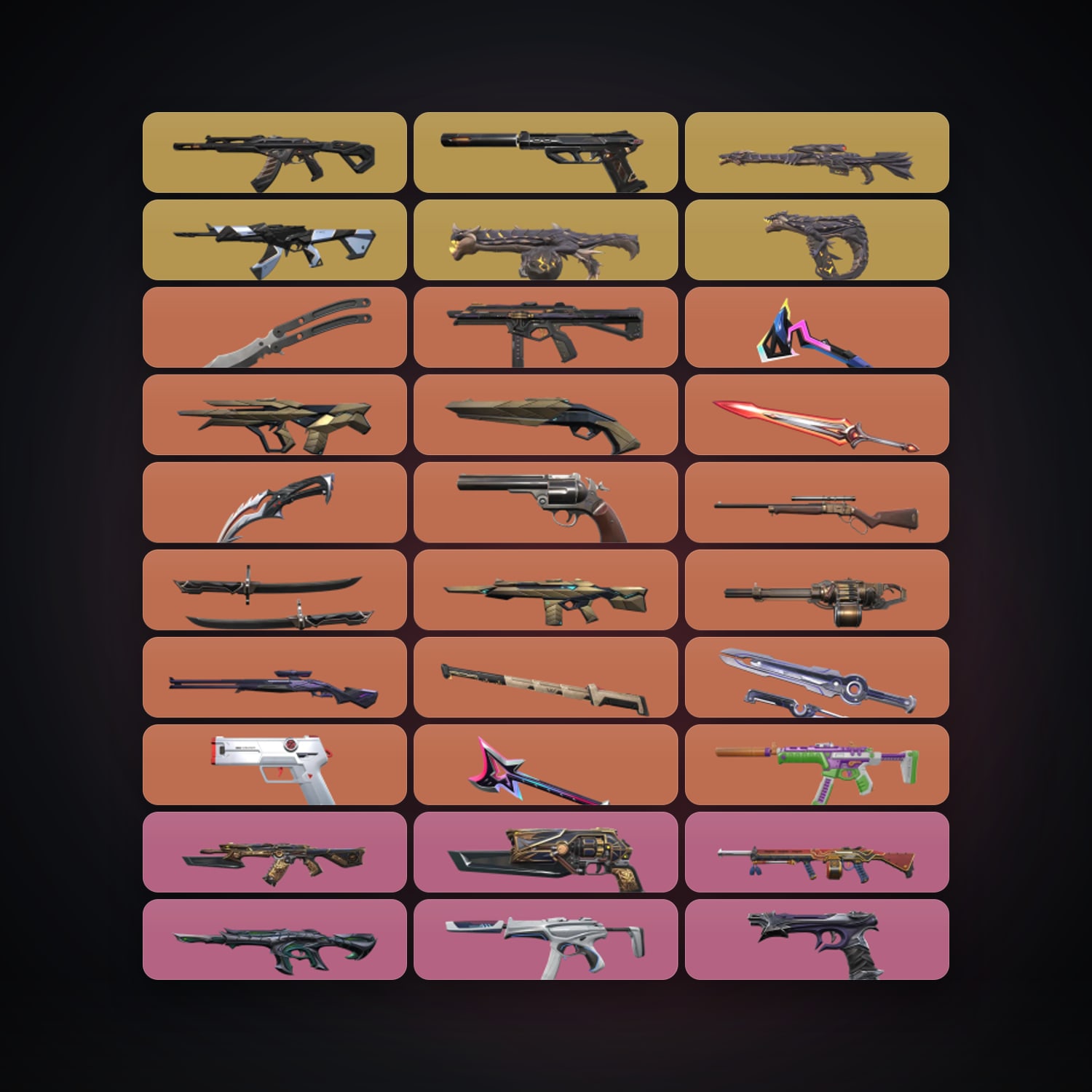 LA Gold 1 locker — 8 knives, 109 skins, lvl 196 — HabibiAccounts