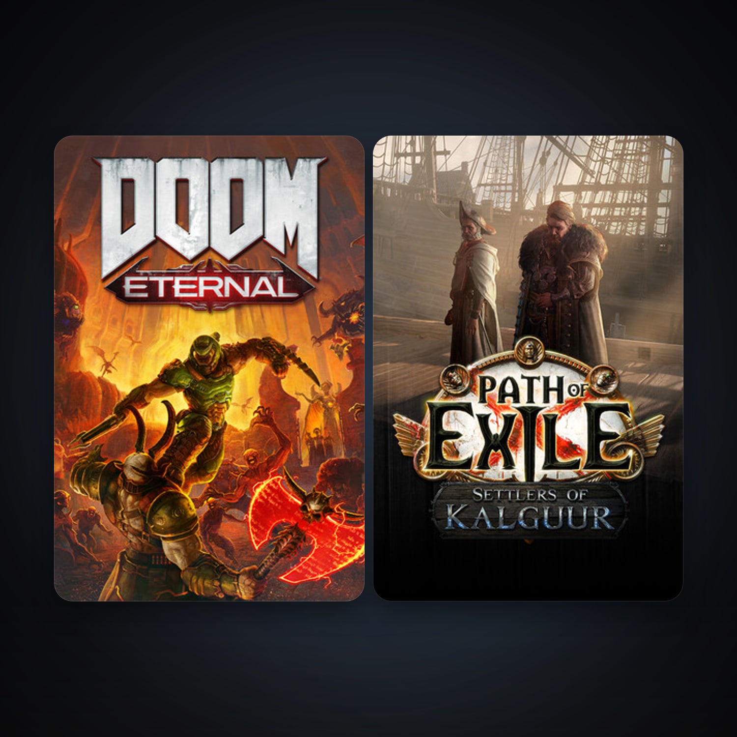 Path of Exile + DOOM Eternal, 2 games, clean — HabibiAccounts