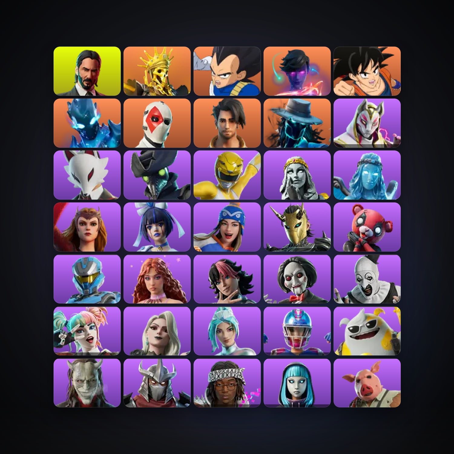 Fortnite locker — 405 skins — 650 V-Bucks — lvl 4515 — HabibiAccounts