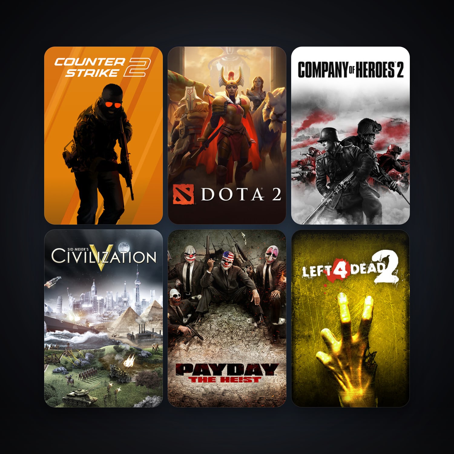 Left 4 Dead 2 + Dota 2, 22 games, Steam 11, clean — HabibiAccounts