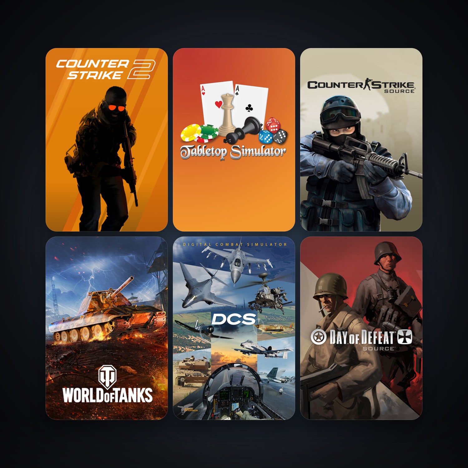 Counter-Strike: Source + Day of Defeat: Source, 8 games, Steam 10, clean — HabibiAccounts