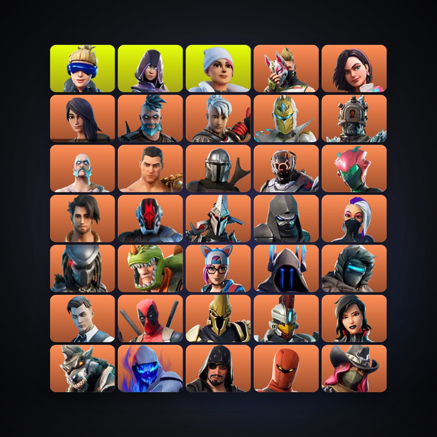 Fortnite locker — 155 skins — 1.2K V-Bucks — lvl 2331 — HabibiAccounts